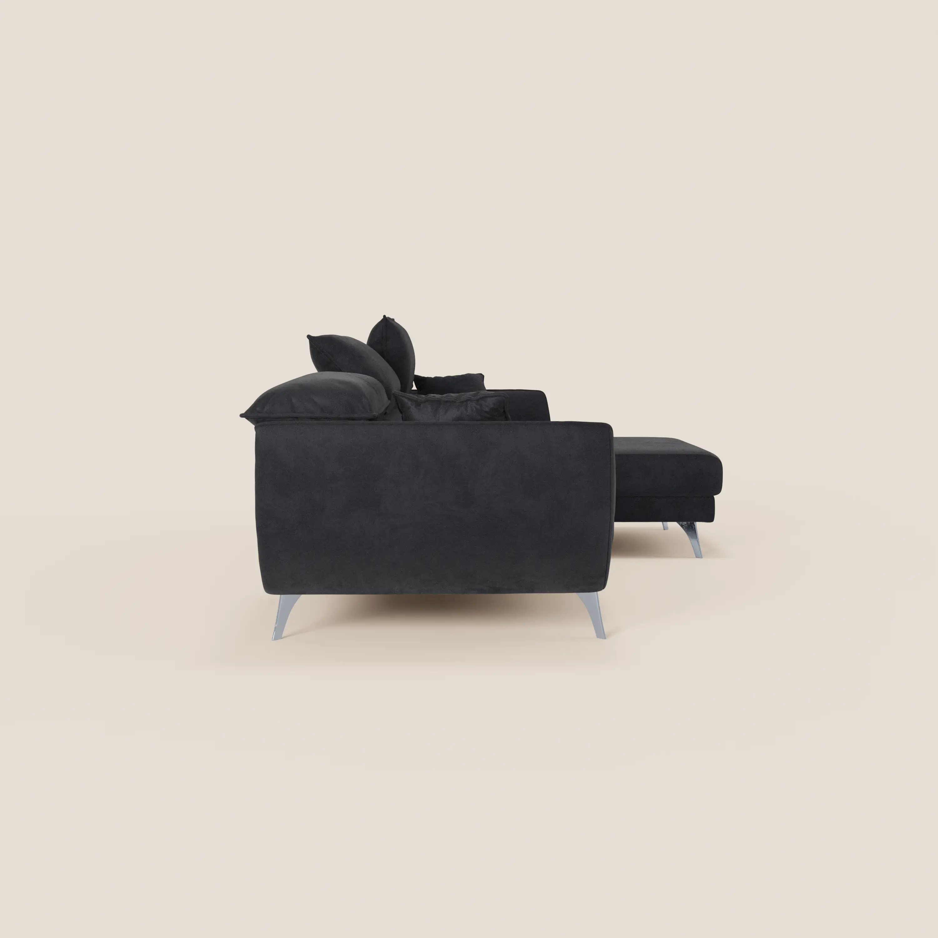 Michelangelo Canapé d'angle avec chaise longue et assises coulissantes - têtières réglables en tissu raffiné détachable effet velouté T30 - Image 113