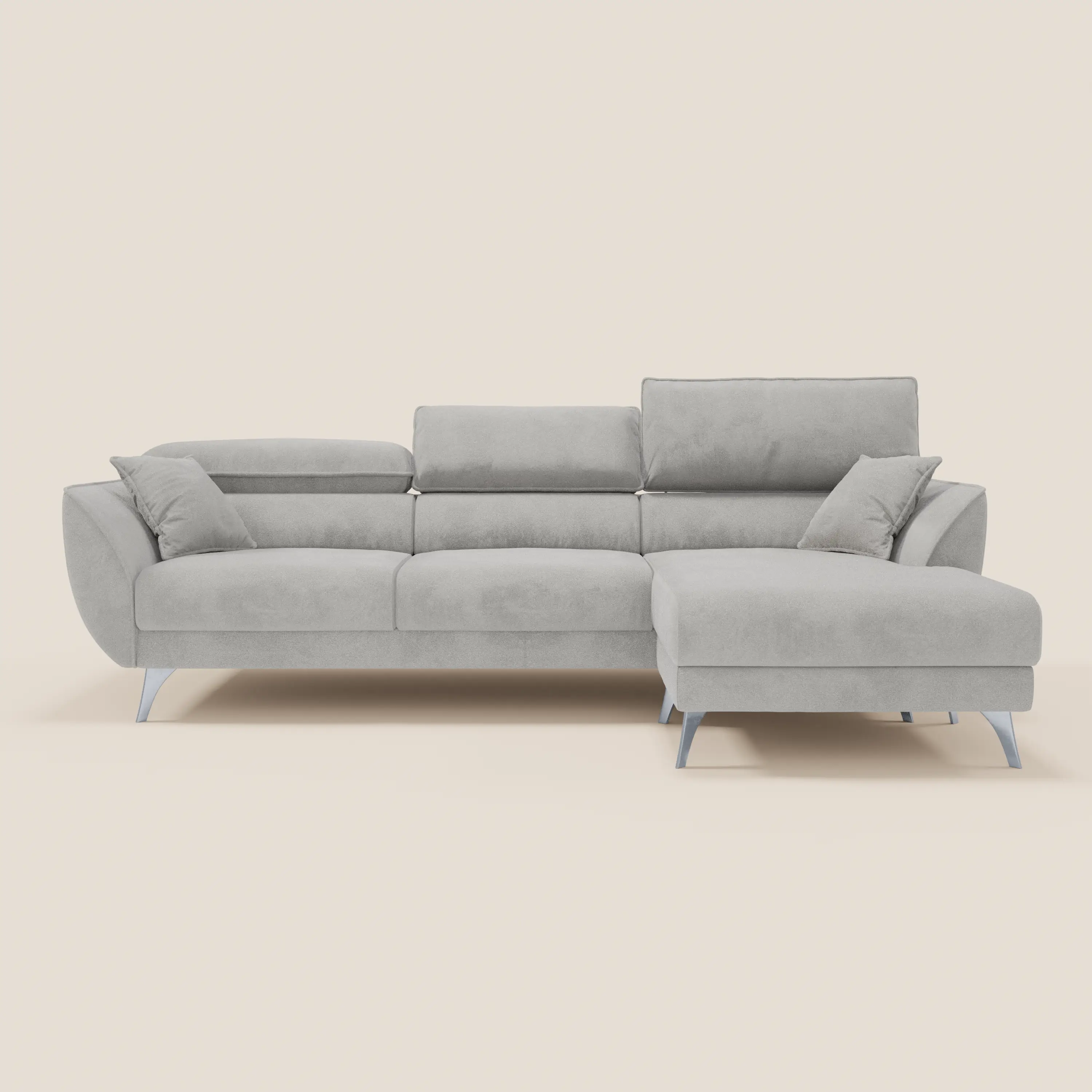 Michelangelo Canapé d'angle avec chaise longue et assises coulissantes - têtières réglables en tissu raffiné détachable effet velouté T30 - Image 121