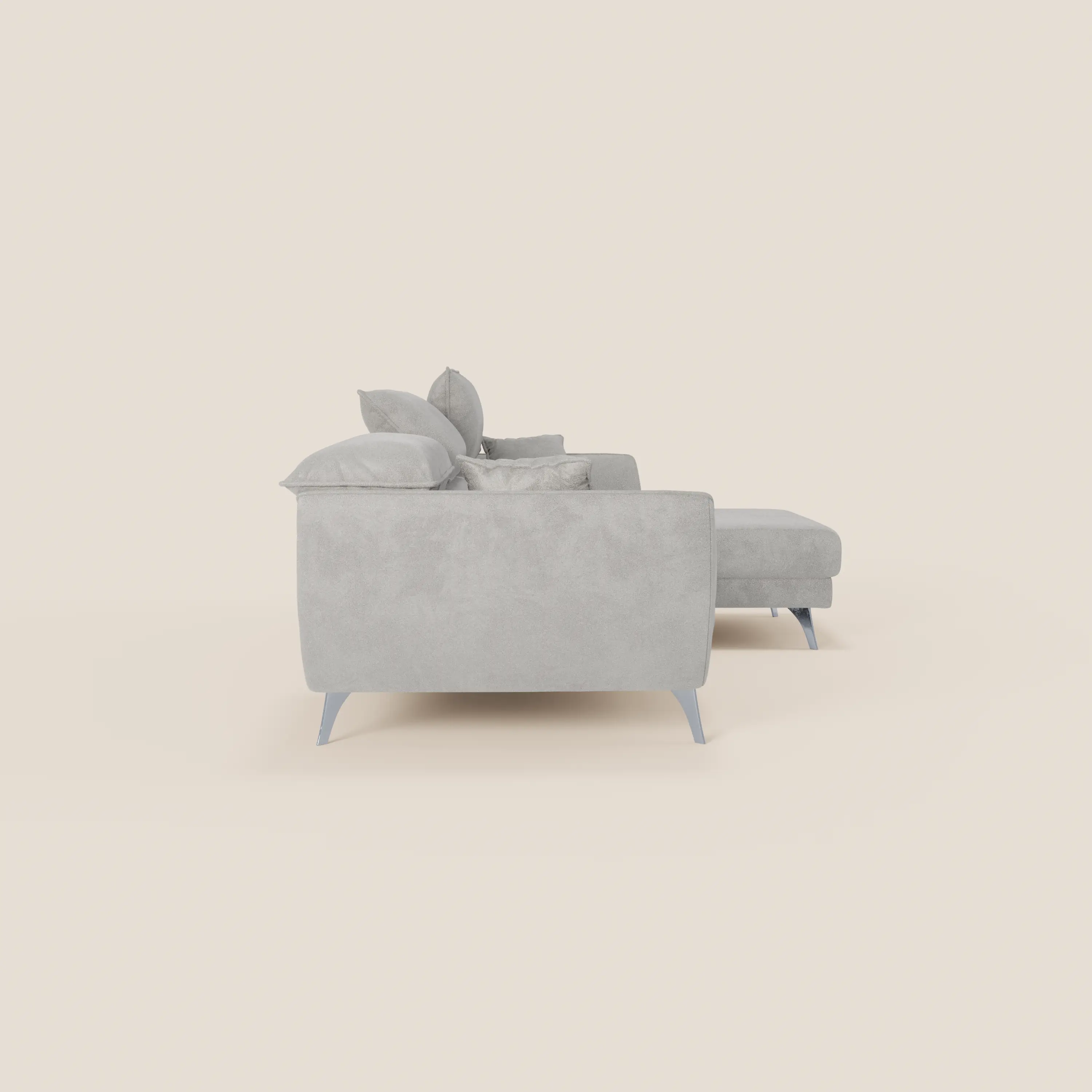 Michelangelo Canapé d'angle avec chaise longue et assises coulissantes - têtières réglables en tissu raffiné détachable effet velouté T30 - Image 126