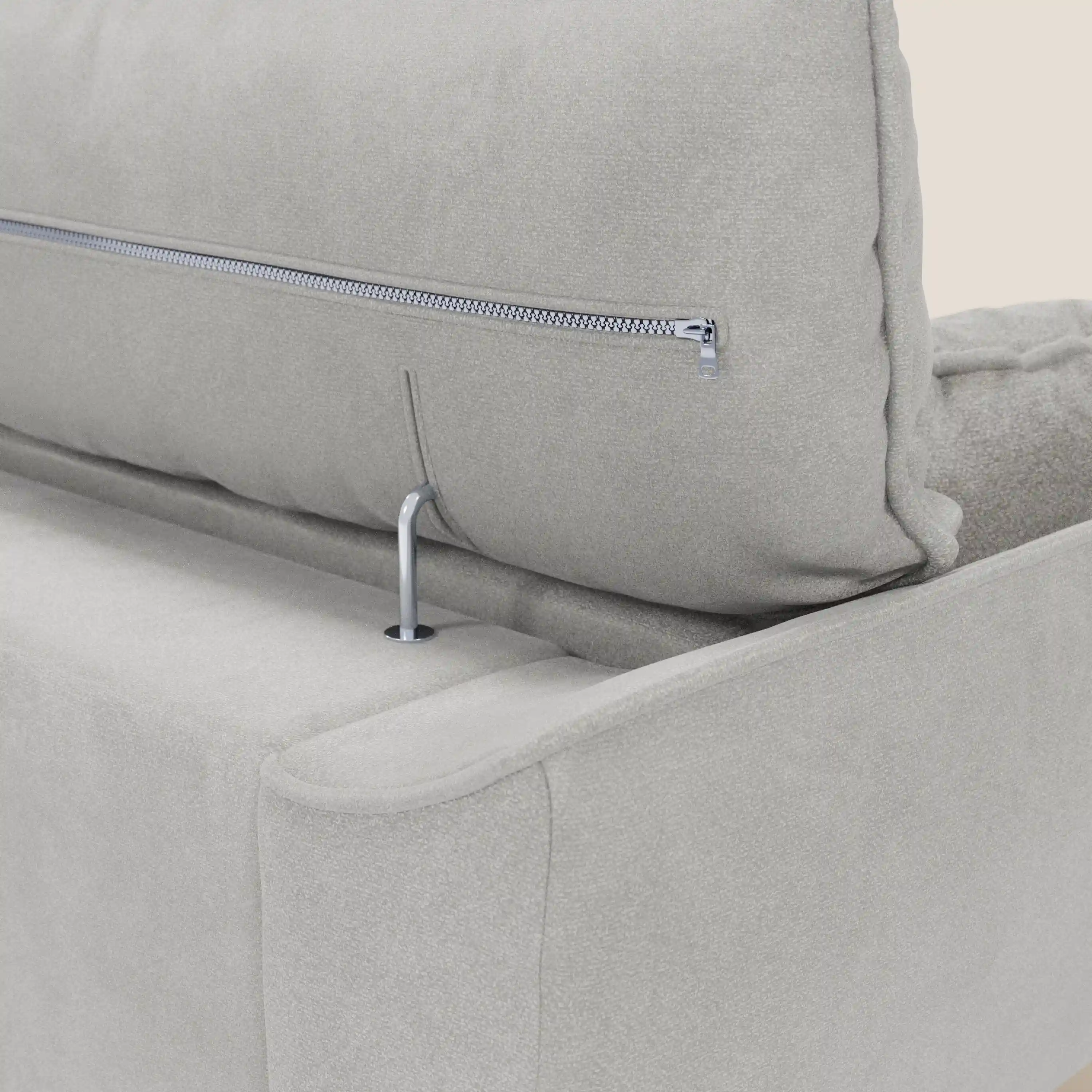 Michelangelo Canapé d'angle avec chaise longue et assises coulissantes - têtières réglables en tissu raffiné détachable effet velouté T30 - Image 129