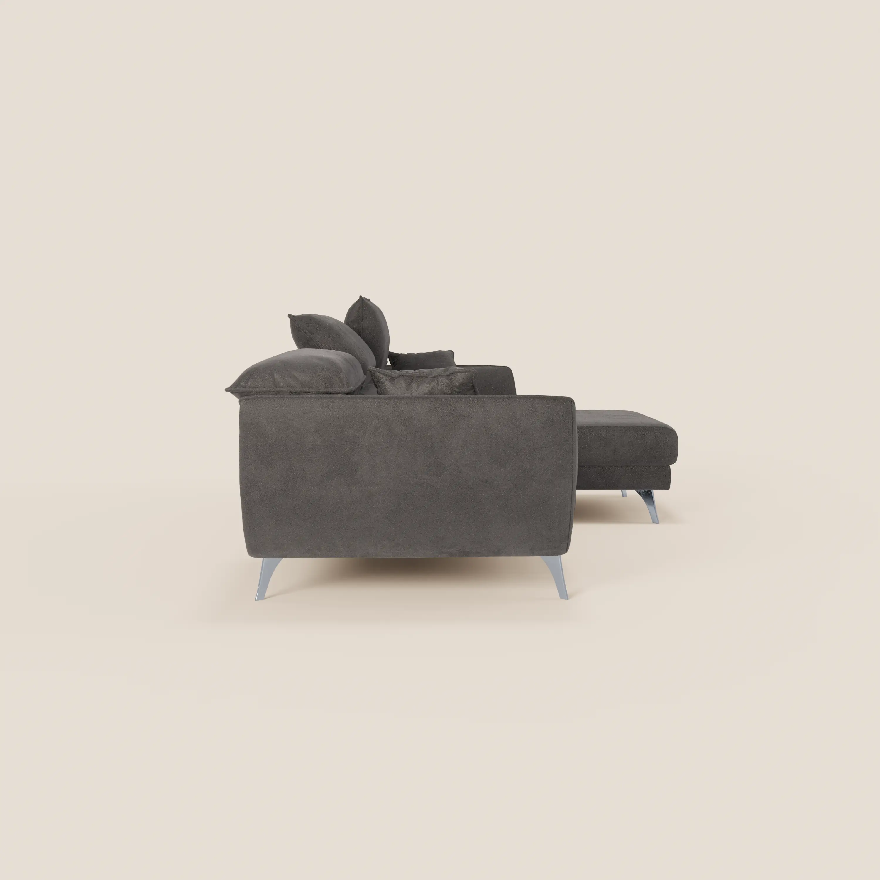 Michelangelo Canapé d'angle avec chaise longue et assises coulissantes - têtières réglables en tissu raffiné détachable effet velouté T30 - Image 139