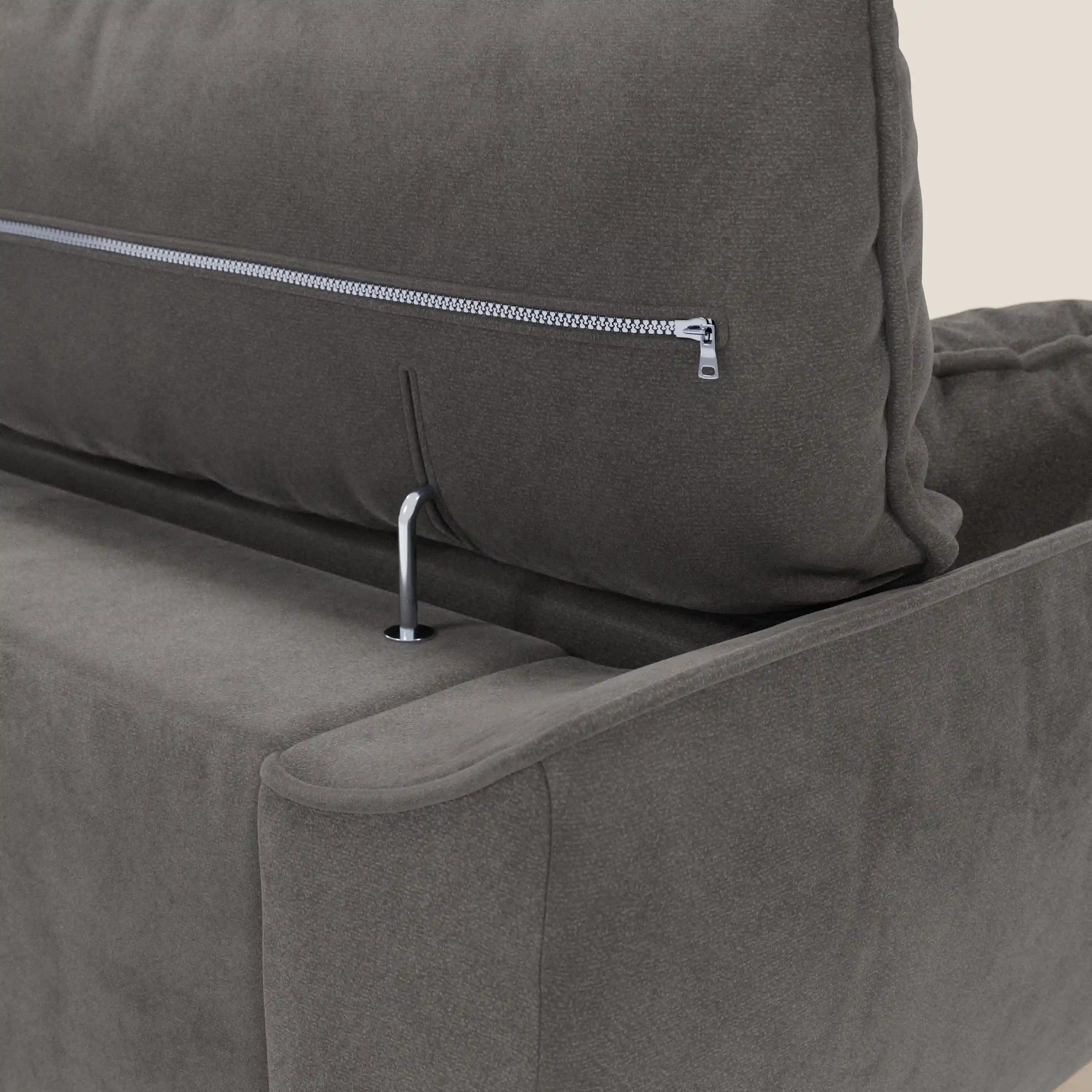 Michelangelo Canapé d'angle avec chaise longue et assises coulissantes - têtières réglables en tissu raffiné détachable effet velouté T30 - Image 142