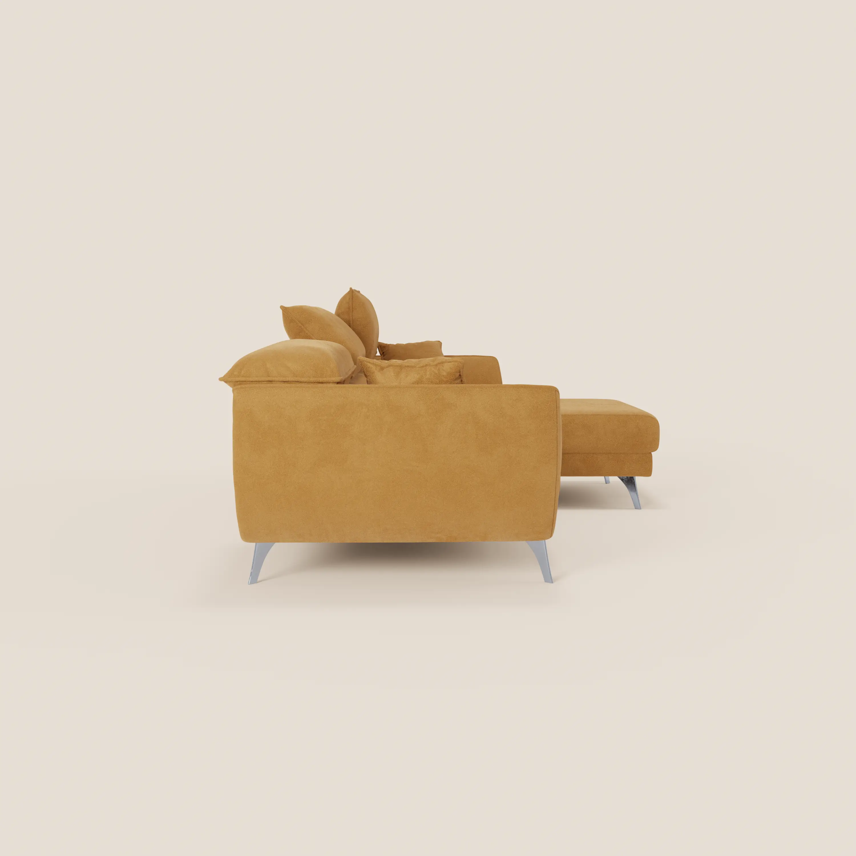 Michelangelo Canapé d'angle avec chaise longue et assises coulissantes - têtières réglables en tissu raffiné détachable effet velouté T30 - Image 152