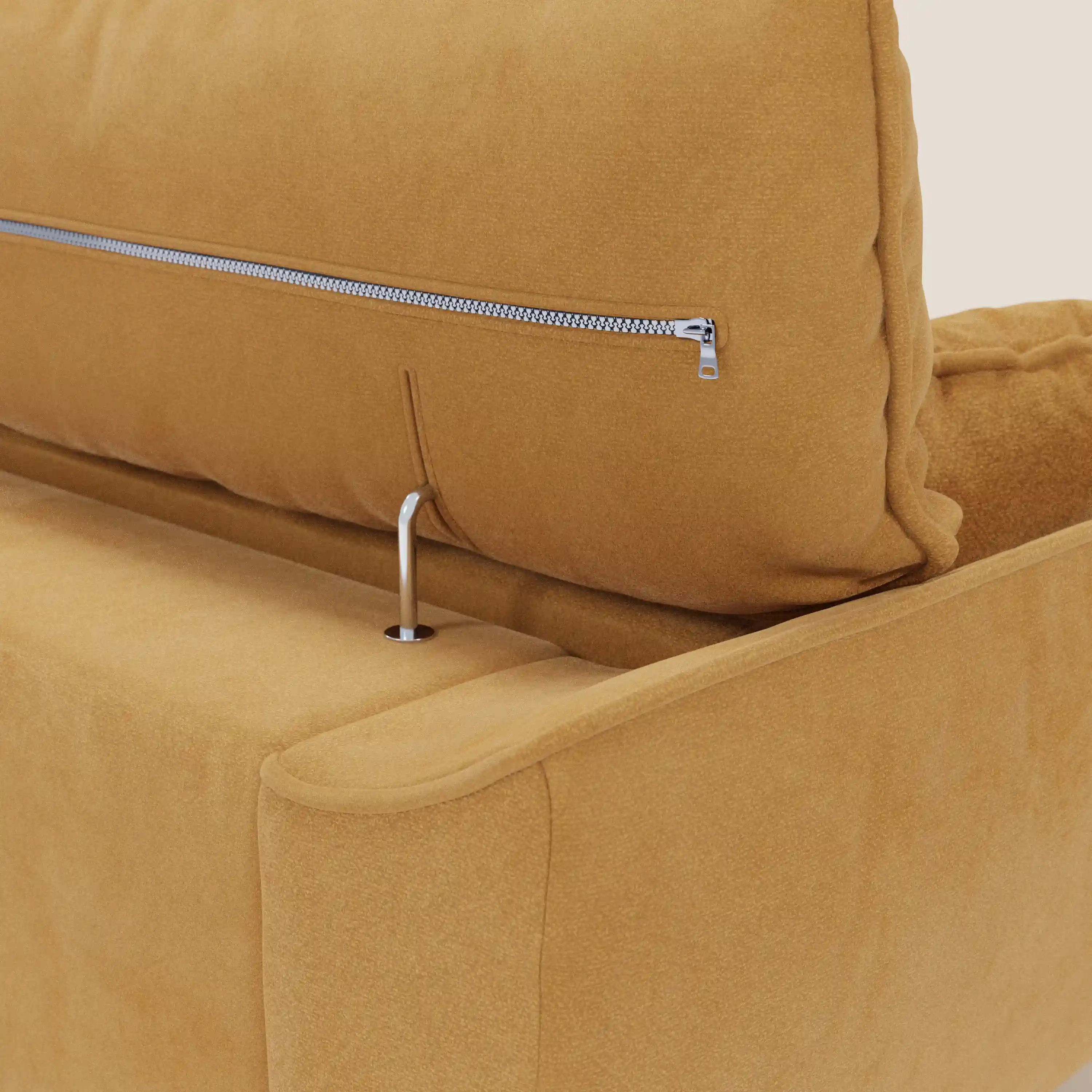 Michelangelo Canapé d'angle avec chaise longue et assises coulissantes - têtières réglables en tissu raffiné détachable effet velouté T30 - Image 155