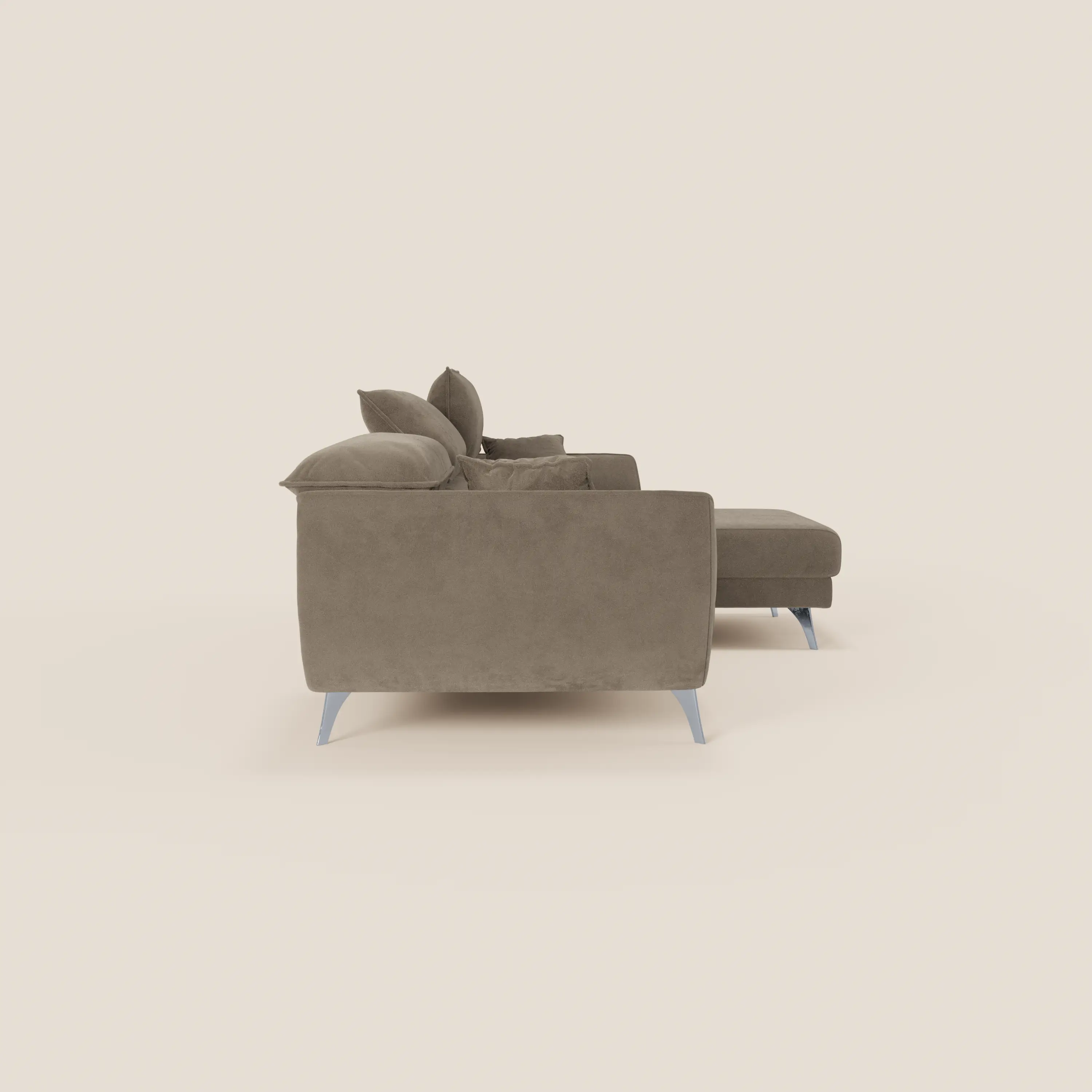 Michelangelo Canapé d'angle avec chaise longue et assises coulissantes - têtières réglables en tissu raffiné détachable effet velouté T30 - Image 178