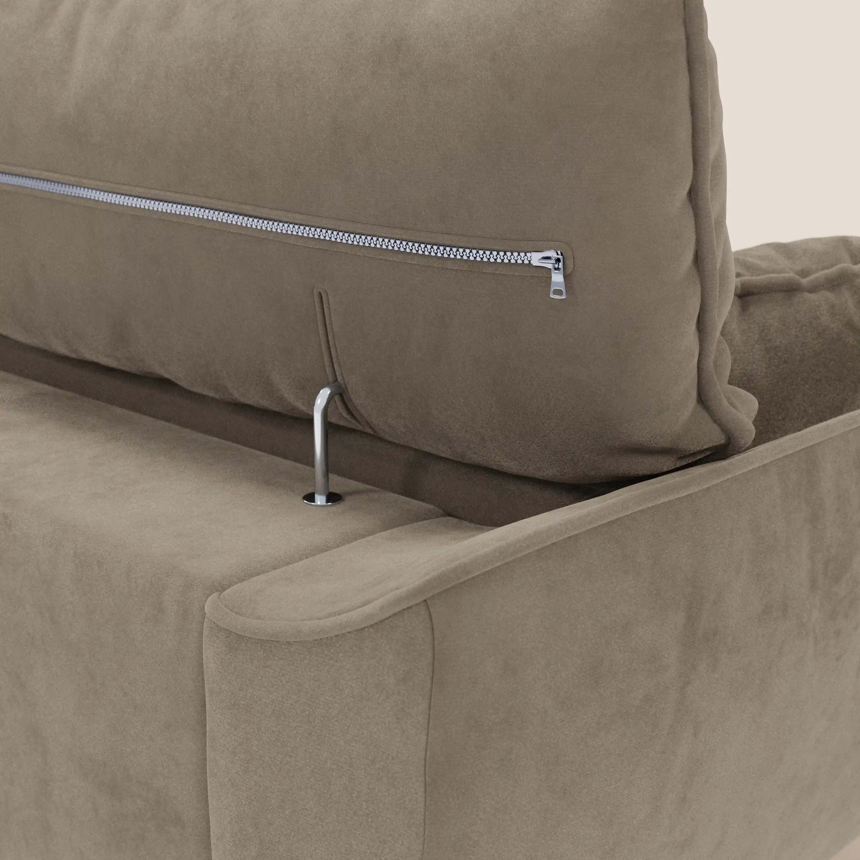 Michelangelo Canapé d'angle avec chaise longue et assises coulissantes - têtières réglables en tissu raffiné détachable effet velouté T30 - Image 181