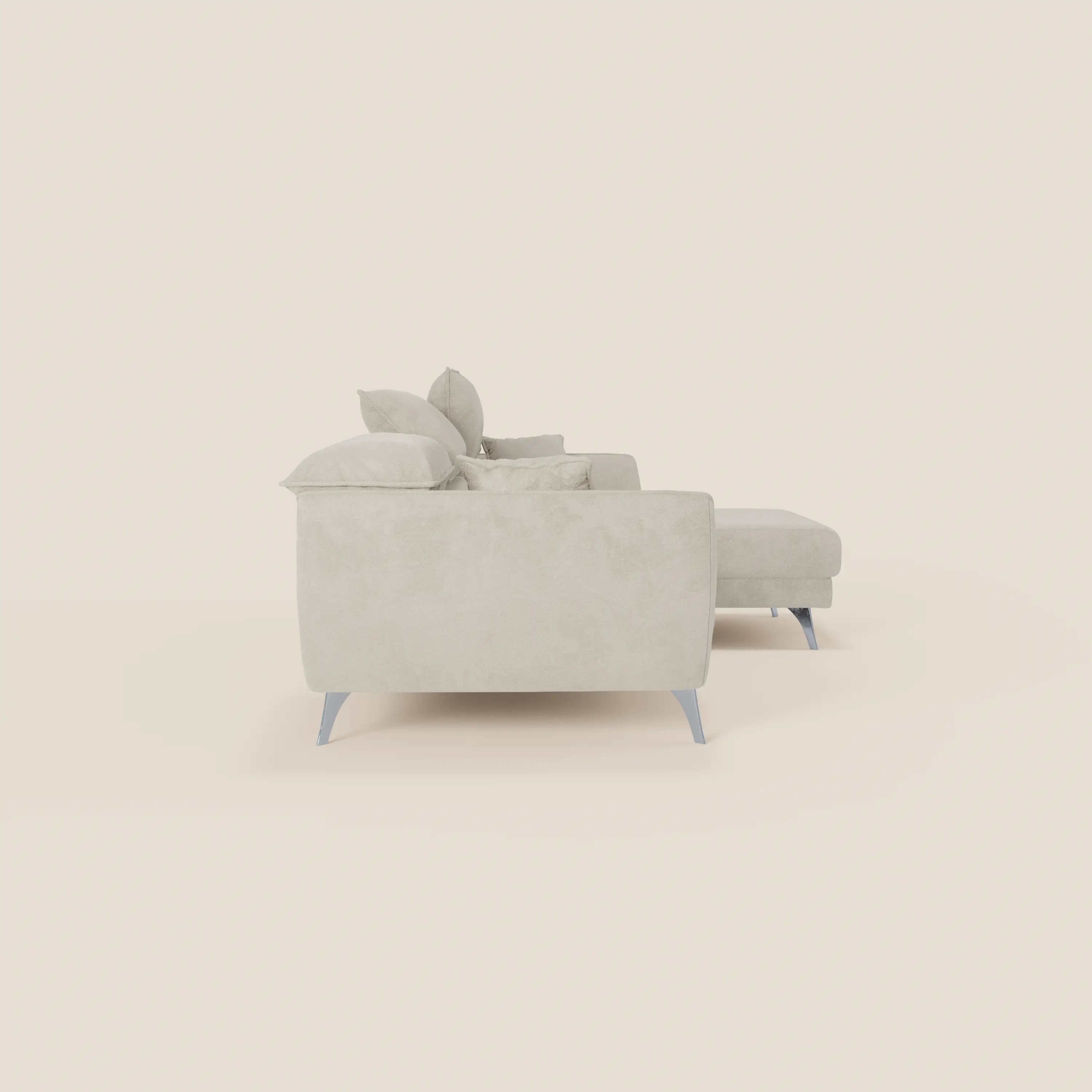 Michelangelo Canapé d'angle avec chaise longue et assises coulissantes - têtières réglables en tissu raffiné détachable effet velouté T30 - Image 191