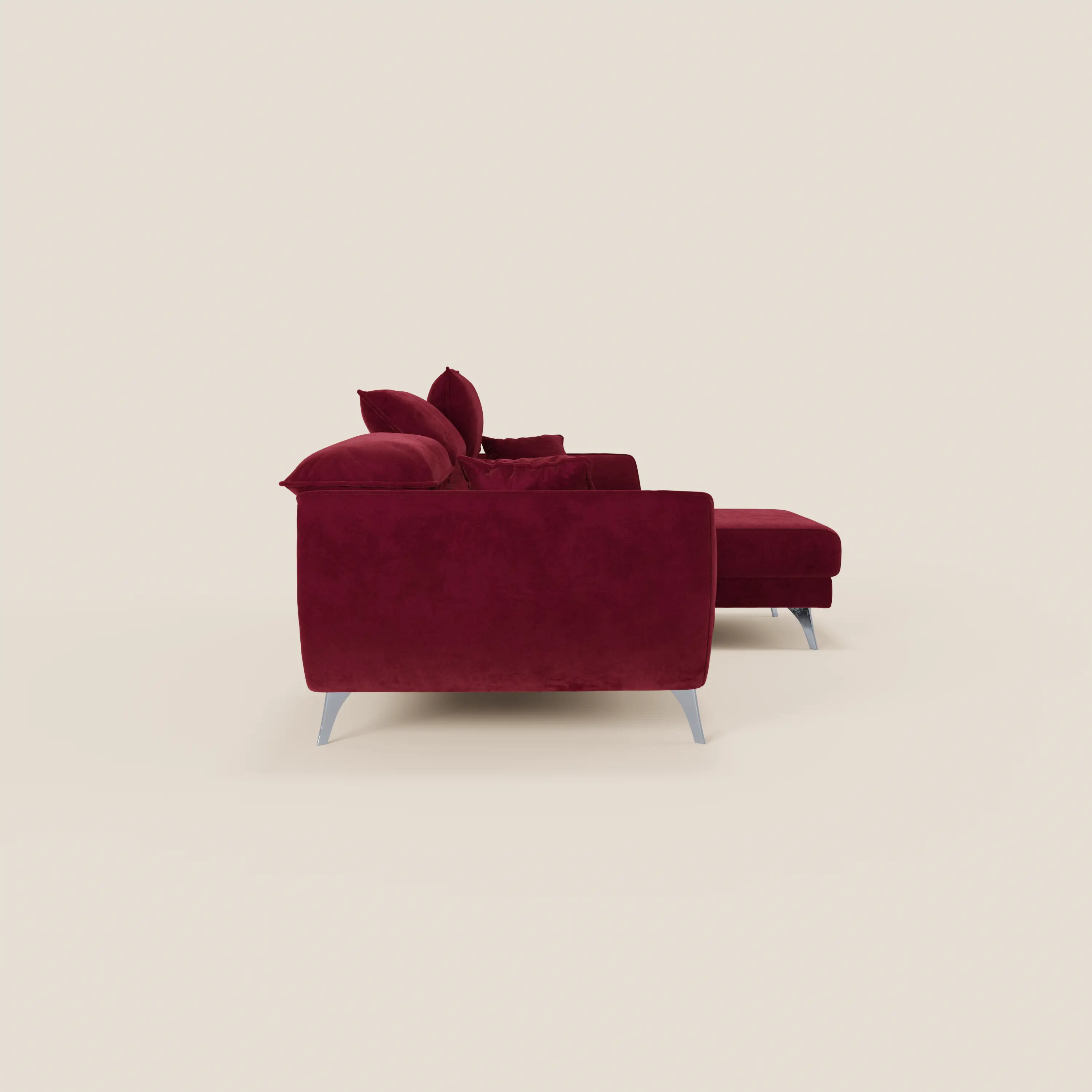 Michelangelo Canapé d'angle avec chaise longue et assises coulissantes - têtières réglables en tissu raffiné détachable effet velouté T30 - Image 21