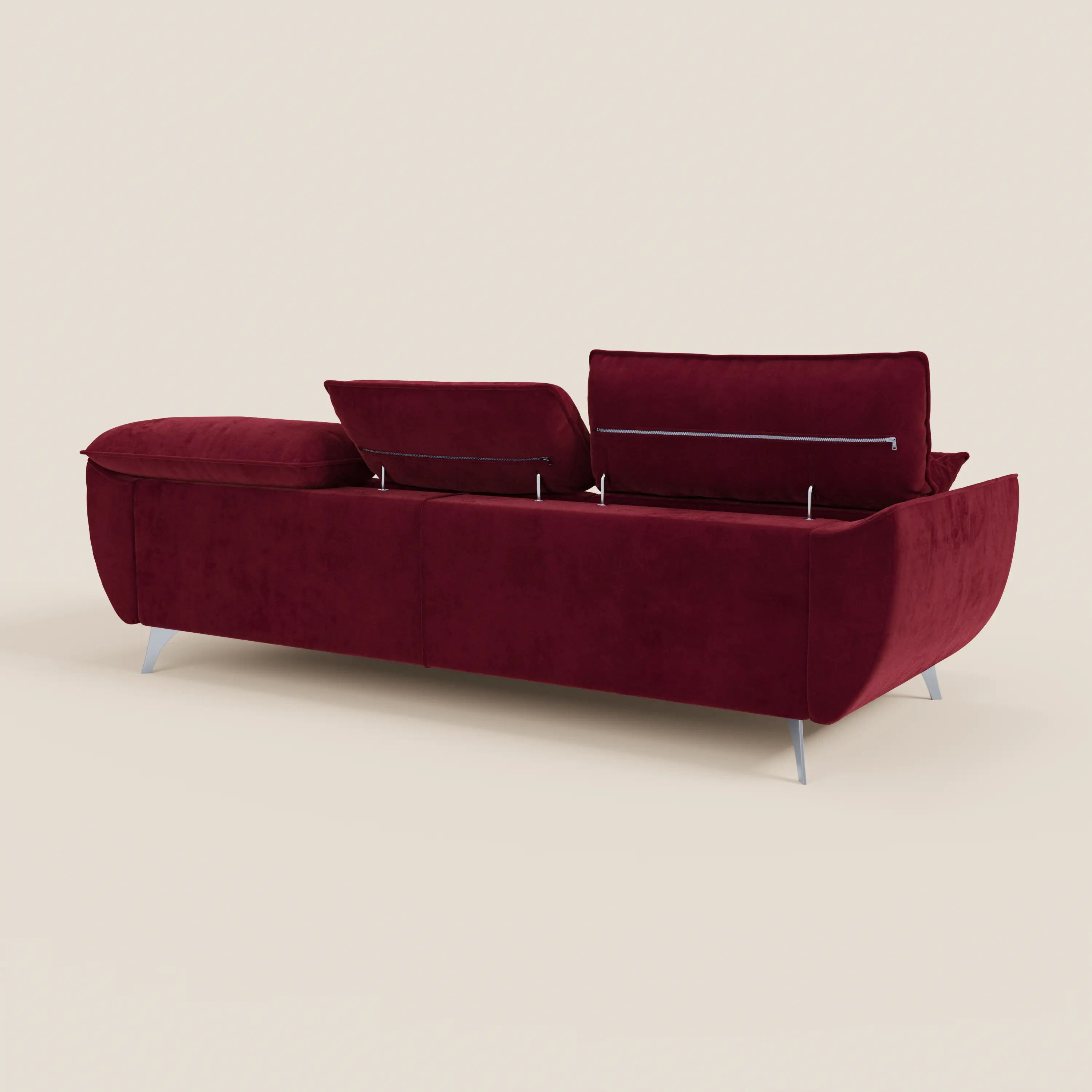 Michelangelo Canapé d'angle avec chaise longue et assises coulissantes - têtières réglables en tissu raffiné détachable effet velouté T30 - Image 23