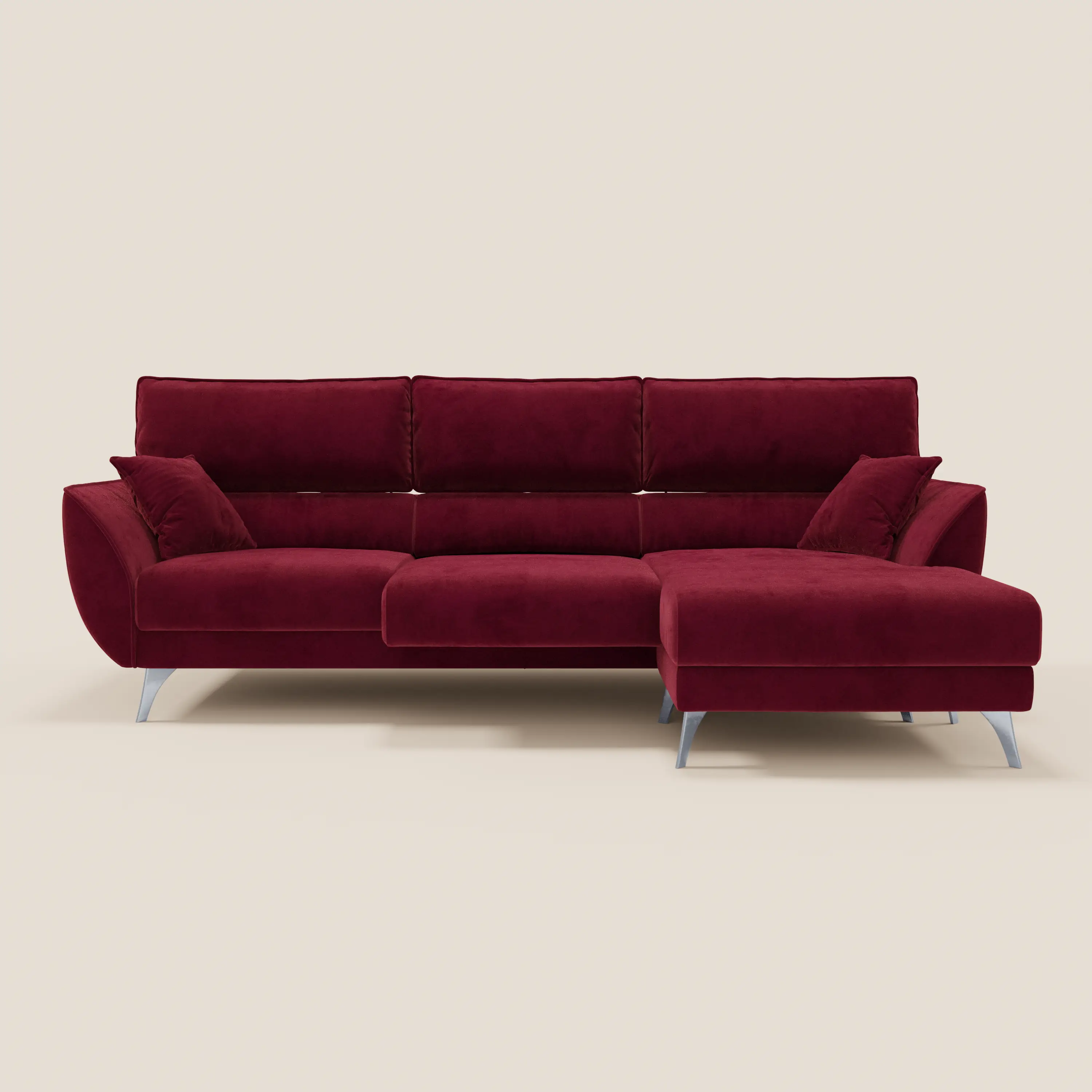 Michelangelo Canapé d'angle avec chaise longue et assises coulissantes - têtières réglables en tissu raffiné détachable effet velouté T30 - Image 25
