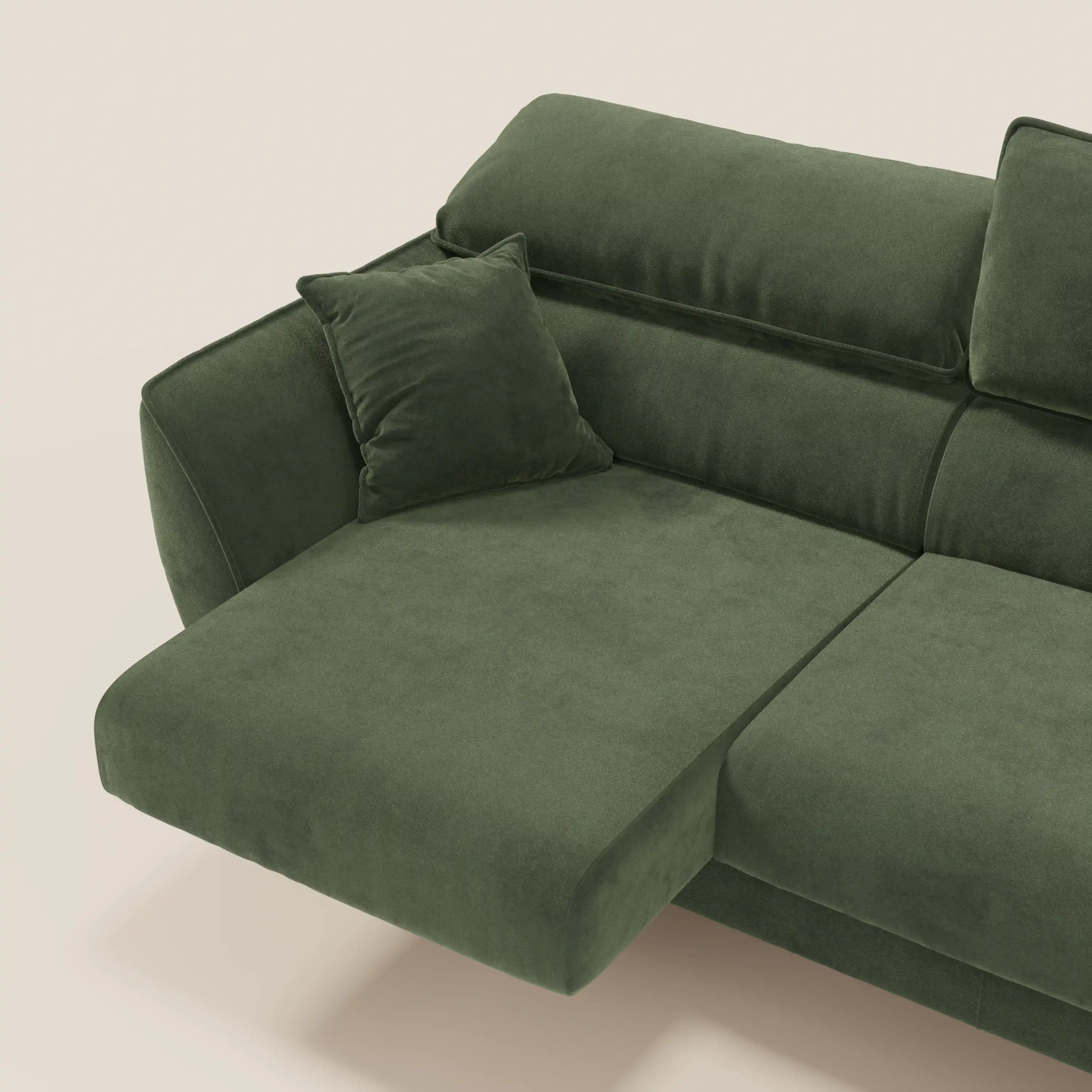 Michelangelo Canapé d'angle avec chaise longue et assises coulissantes - têtières réglables en tissu raffiné détachable effet velouté T30 - Image 31