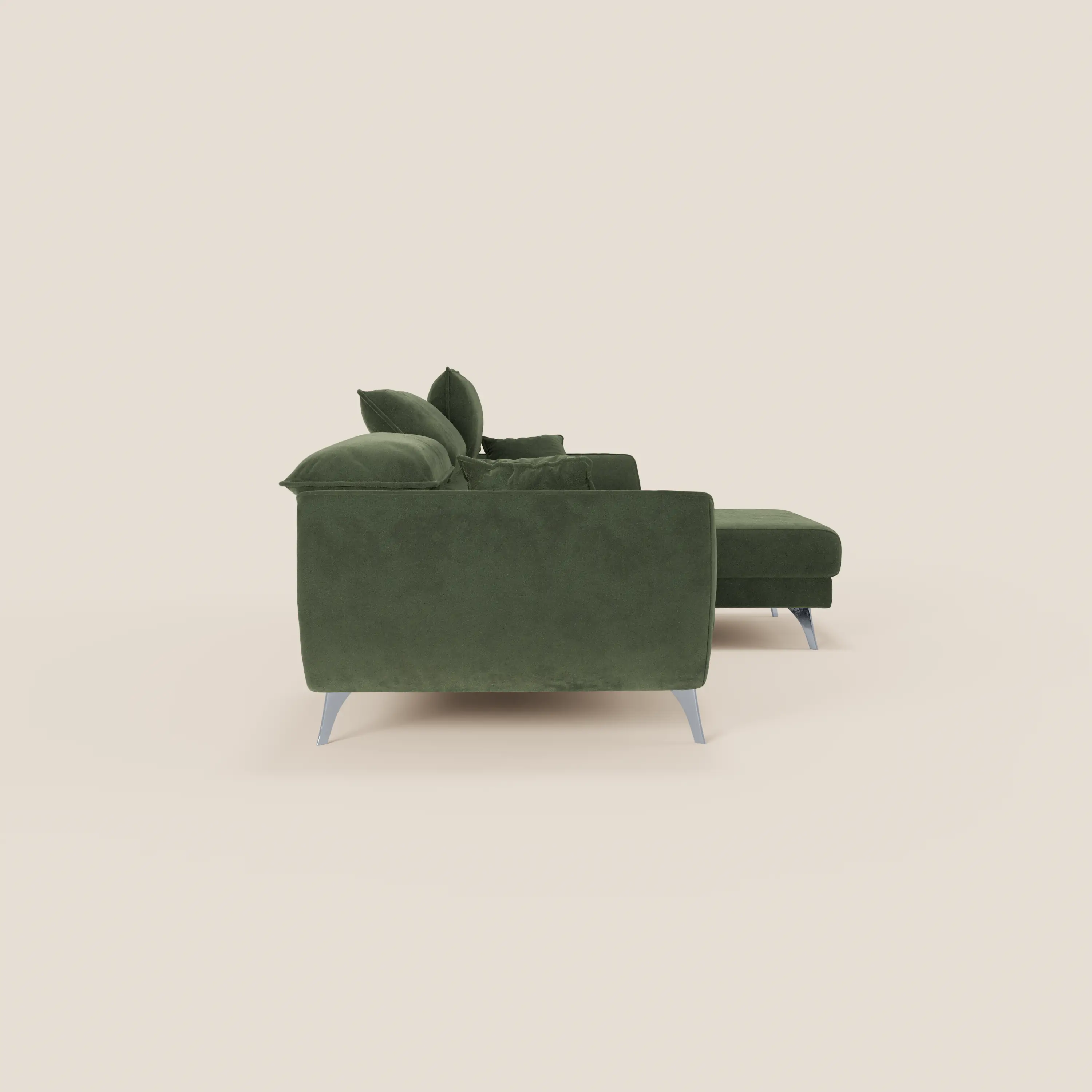 Michelangelo Canapé d'angle avec chaise longue et assises coulissantes - têtières réglables en tissu raffiné détachable effet velouté T30 - Image 34