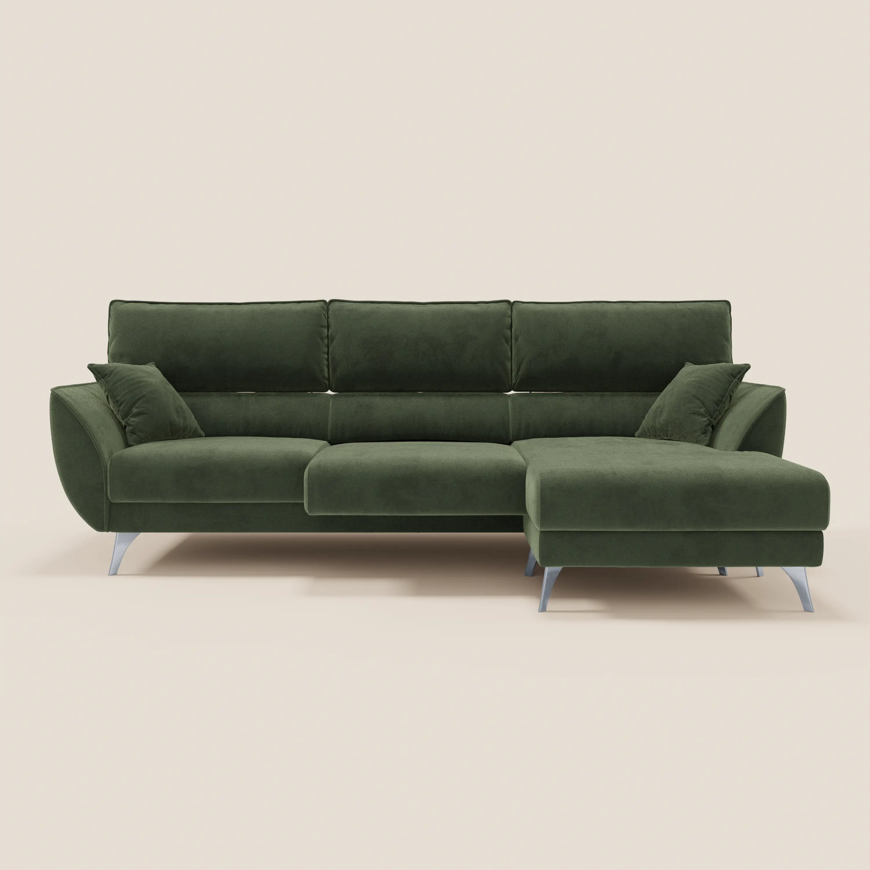 Michelangelo Canapé d'angle avec chaise longue et assises coulissantes - têtières réglables en tissu raffiné détachable effet velouté T30 - Image 38
