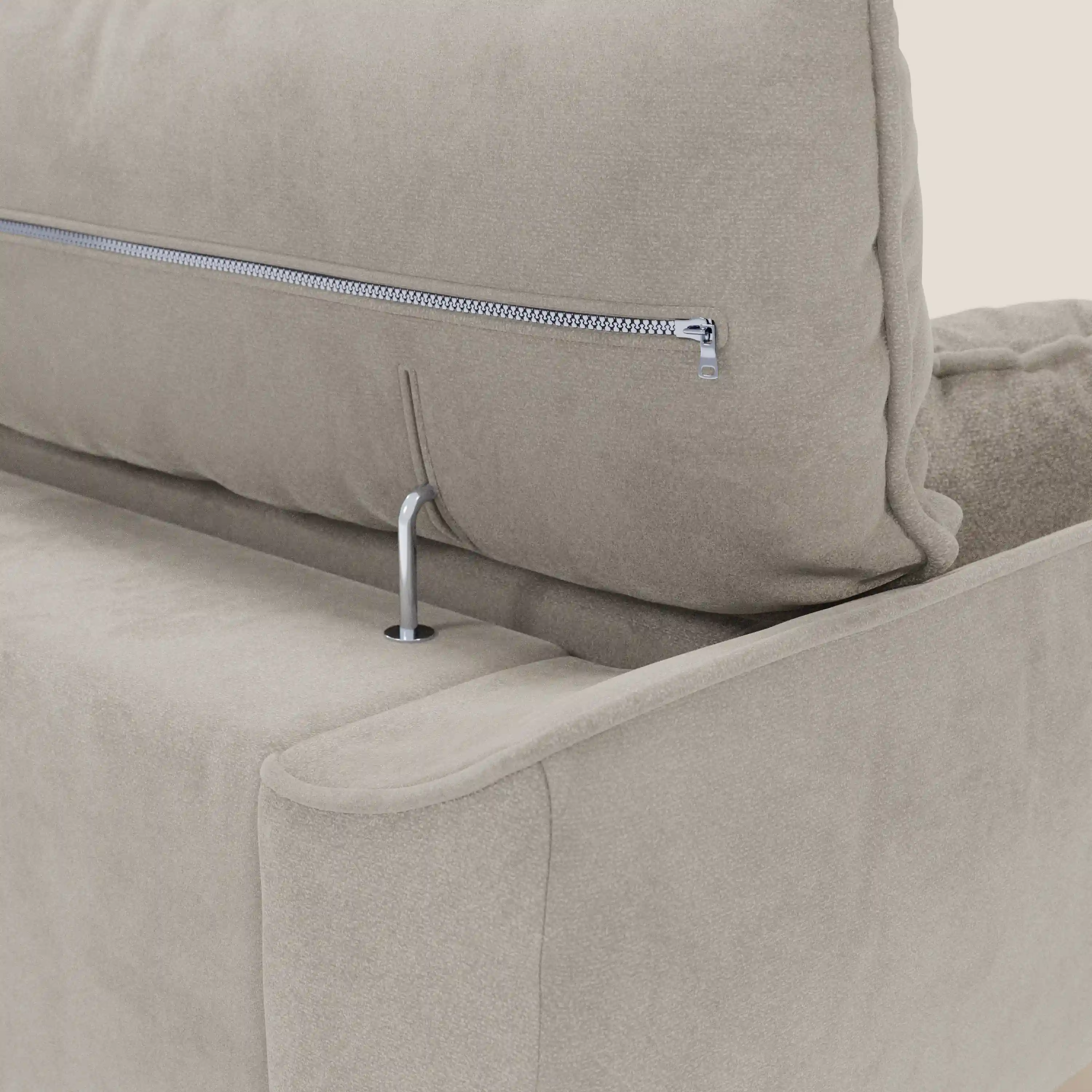 Michelangelo Canapé d'angle avec chaise longue et assises coulissantes - têtières réglables en tissu raffiné détachable effet velouté T30 - Image 50