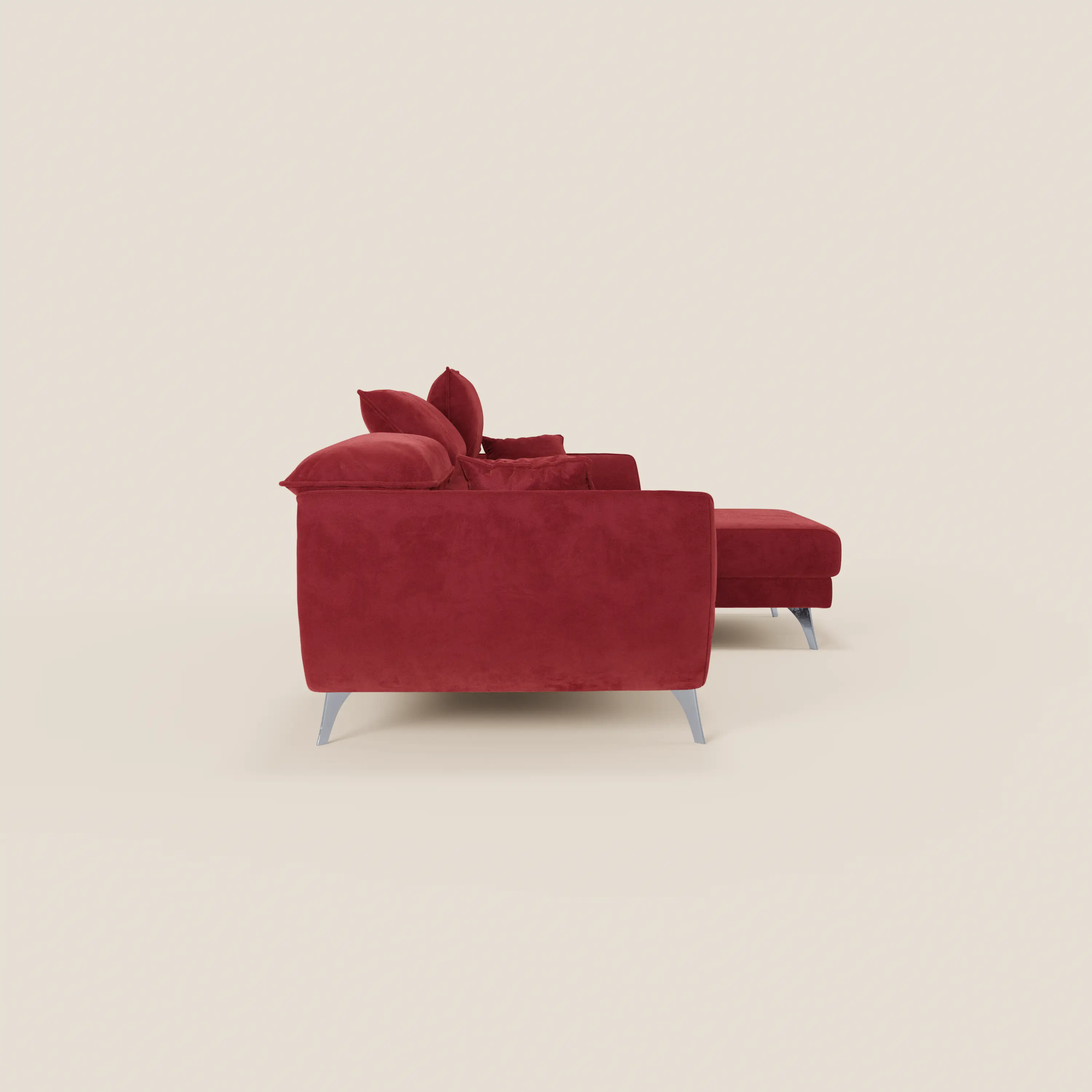 Michelangelo Canapé d'angle avec chaise longue et assises coulissantes - têtières réglables en tissu raffiné détachable effet velouté T30 - Image 73