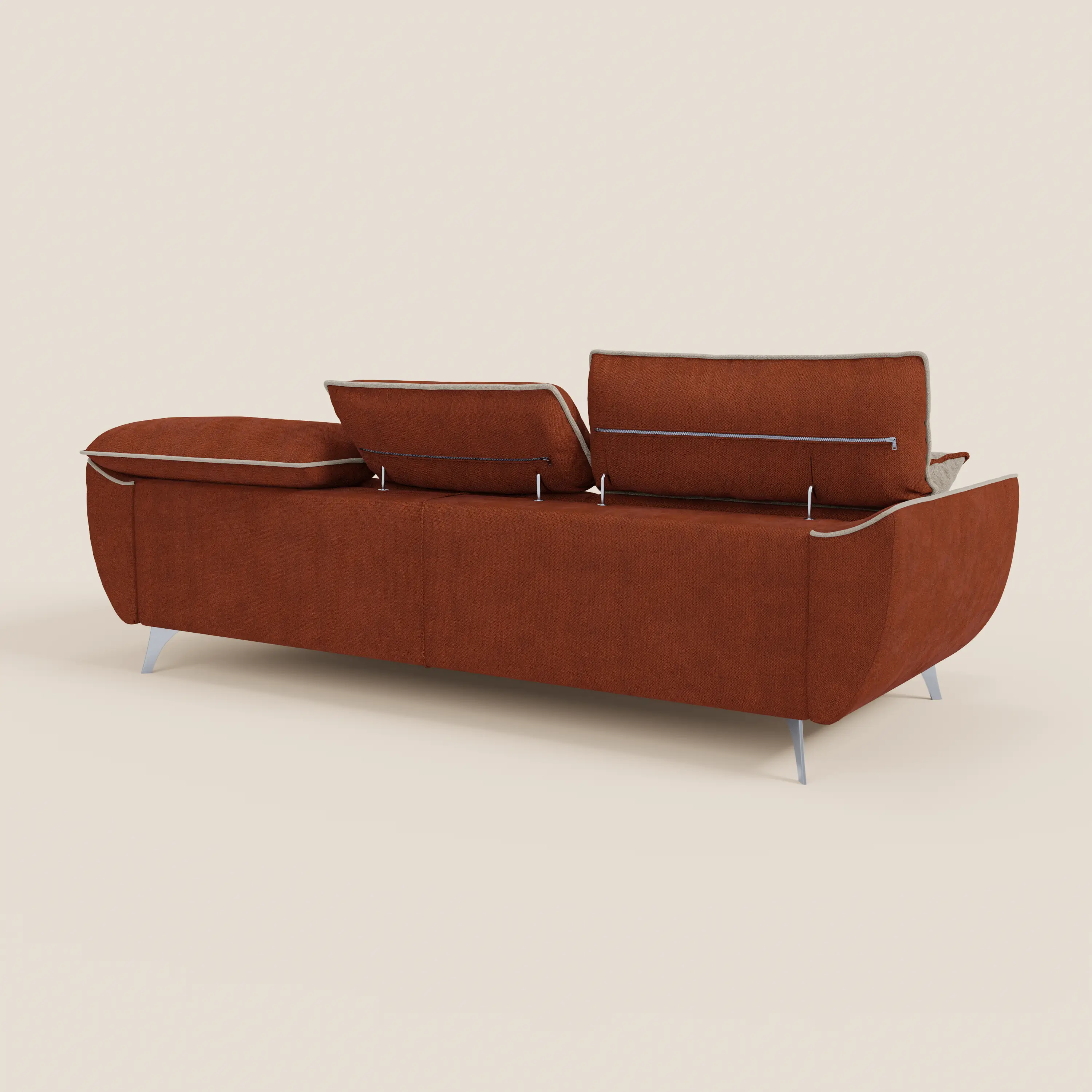 Michelangelo Canapé d'angle bicolore avec chaise longue et assises coulissantes - têtières réglables en tissu détachabale T23 - Image 10