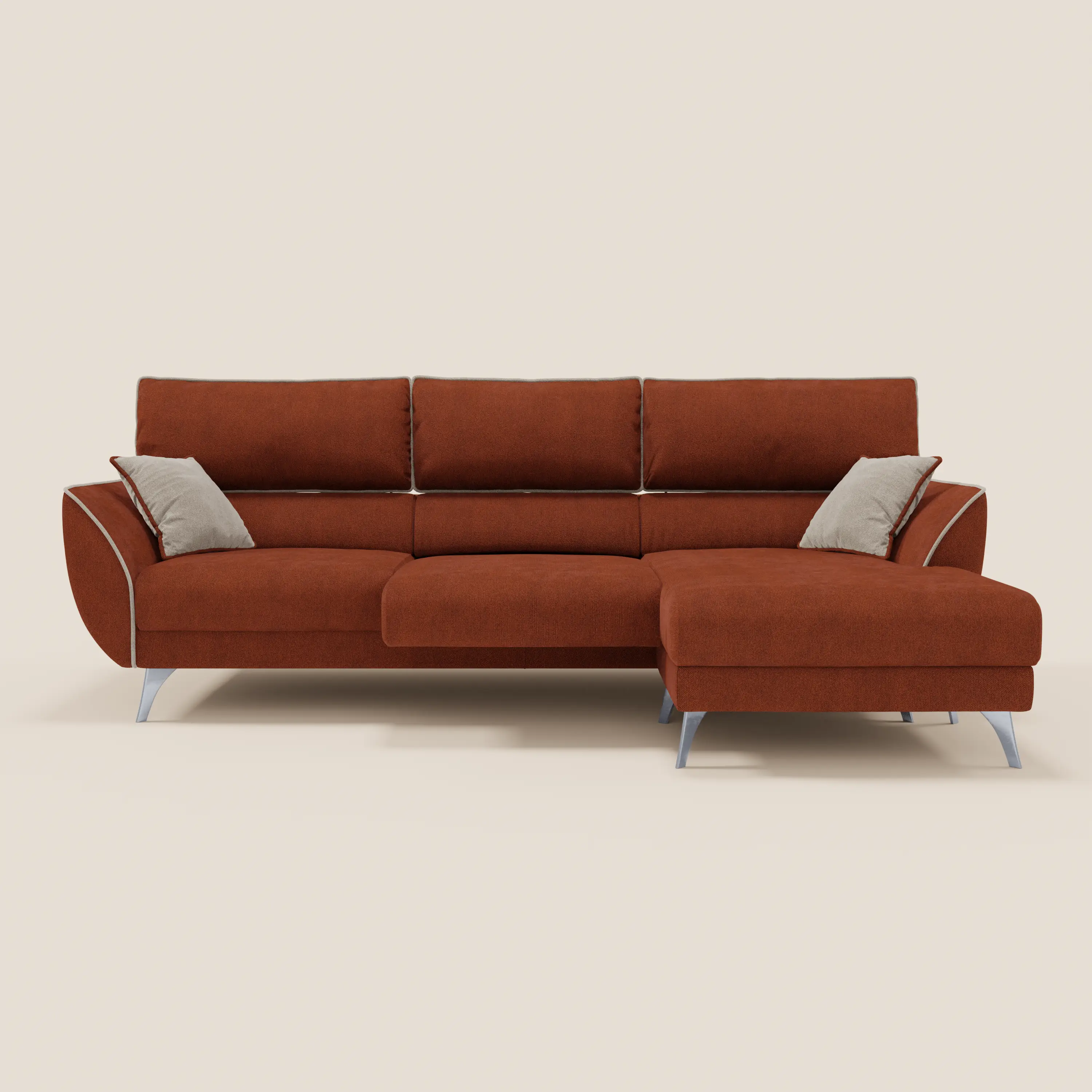 Michelangelo Canapé d'angle bicolore avec chaise longue et assises coulissantes - têtières réglables en tissu détachabale T23 - Image 12