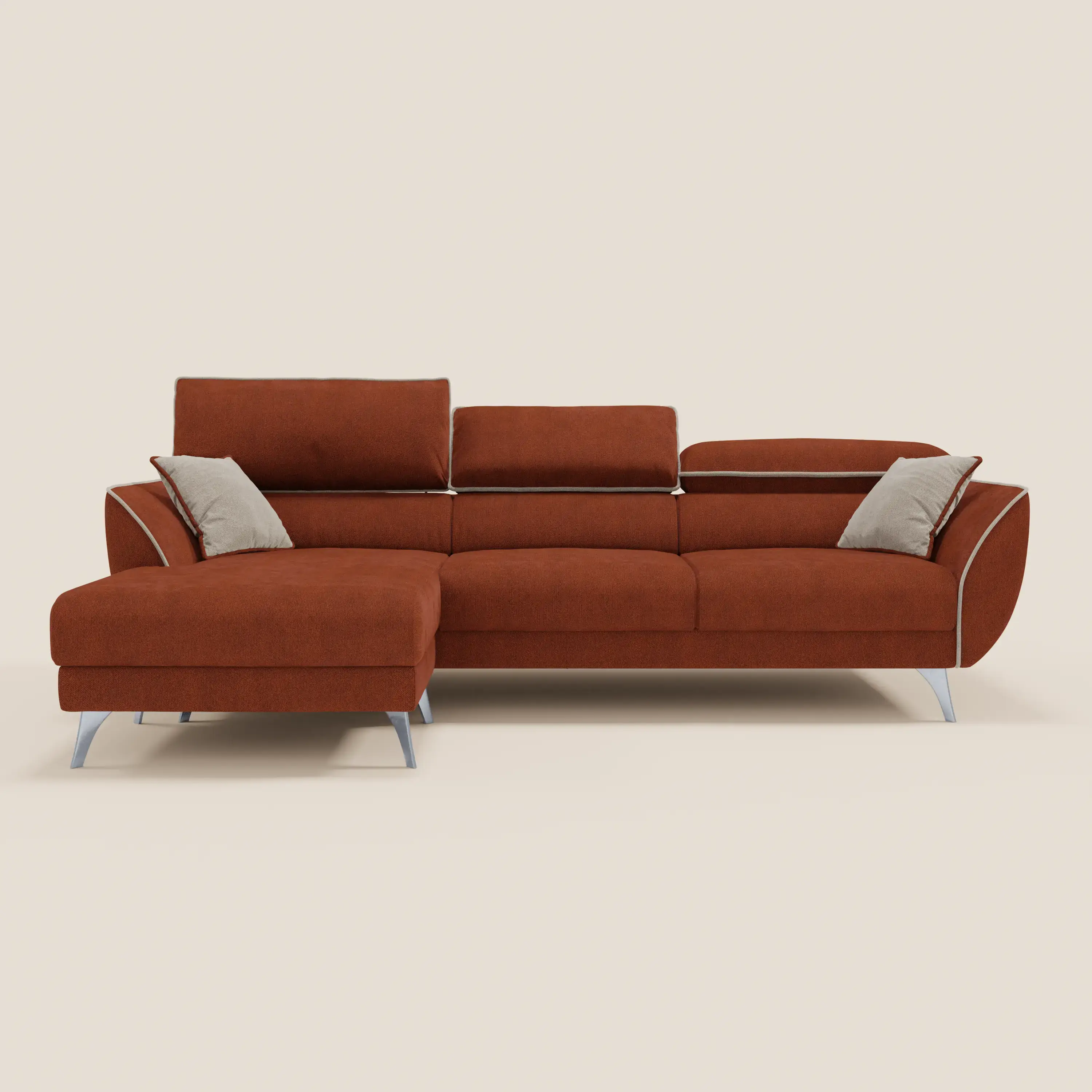 Michelangelo Canapé d'angle bicolore avec chaise longue et assises coulissantes - têtières réglables en tissu détachabale T23 - Image 13