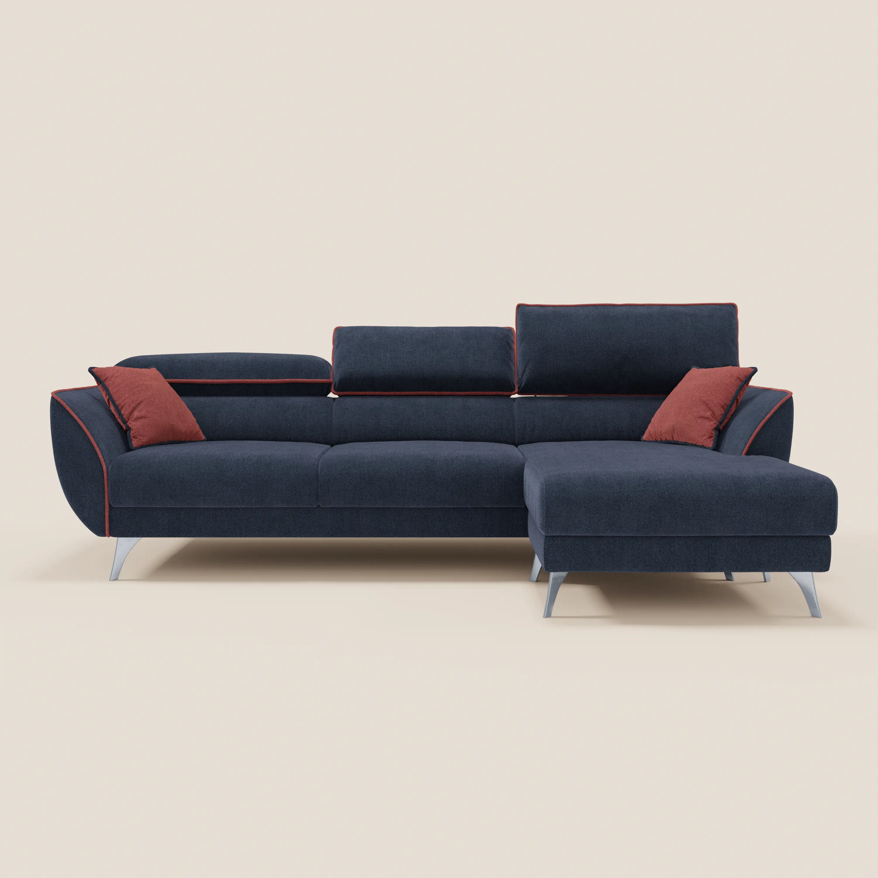 Michelangelo Canapé d'angle bicolore avec chaise longue et assises coulissantes - têtières réglables en tissu détachabale T23 - Image 17