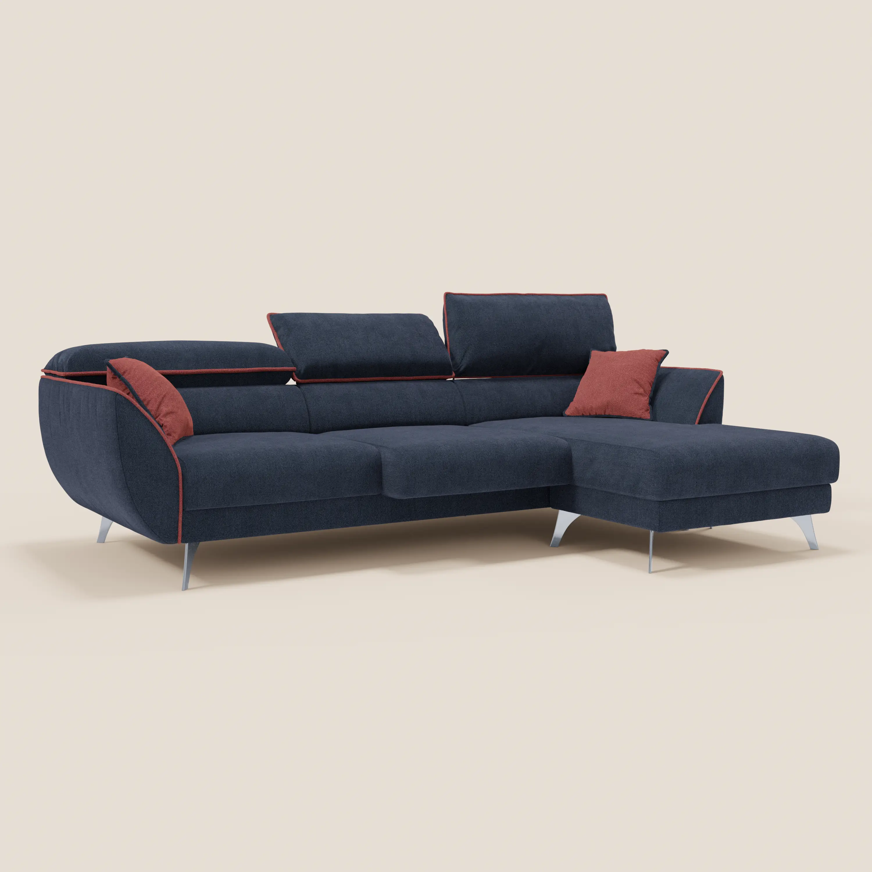 Michelangelo Canapé d'angle bicolore avec chaise longue et assises coulissantes - têtières réglables en tissu détachabale T23 - Image 18