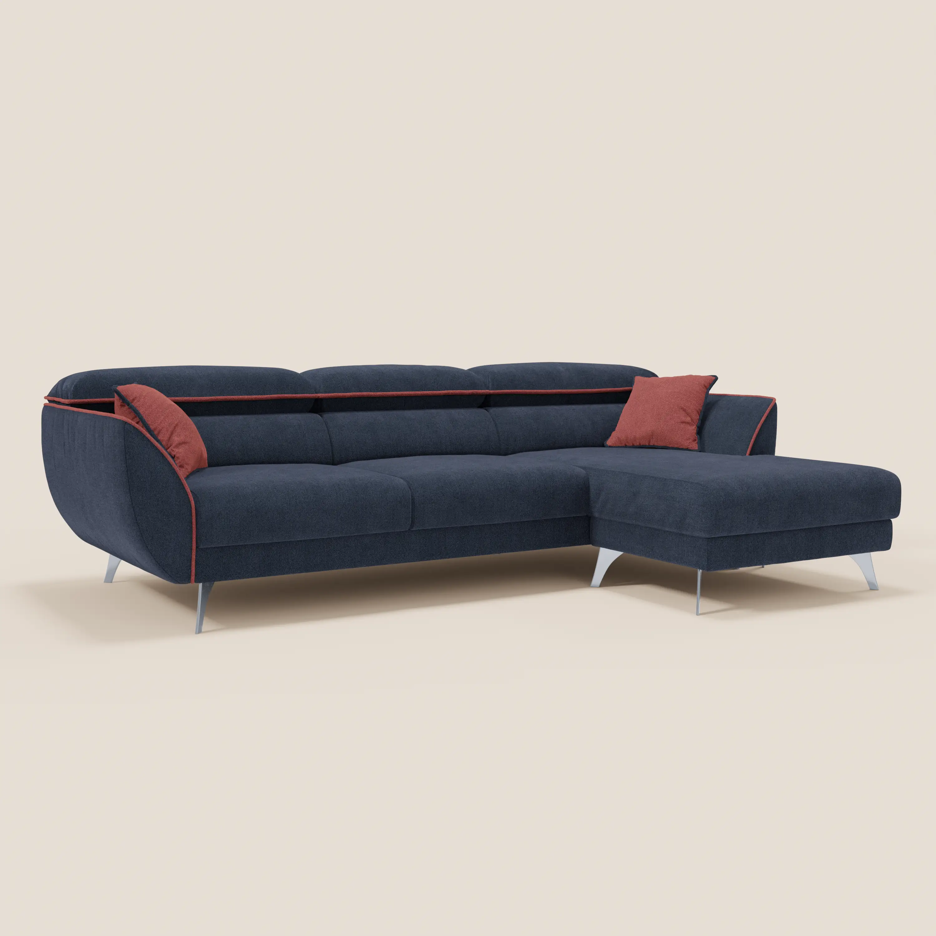 Michelangelo Canapé d'angle bicolore avec chaise longue et assises coulissantes - têtières réglables en tissu détachabale T23 - Image 21