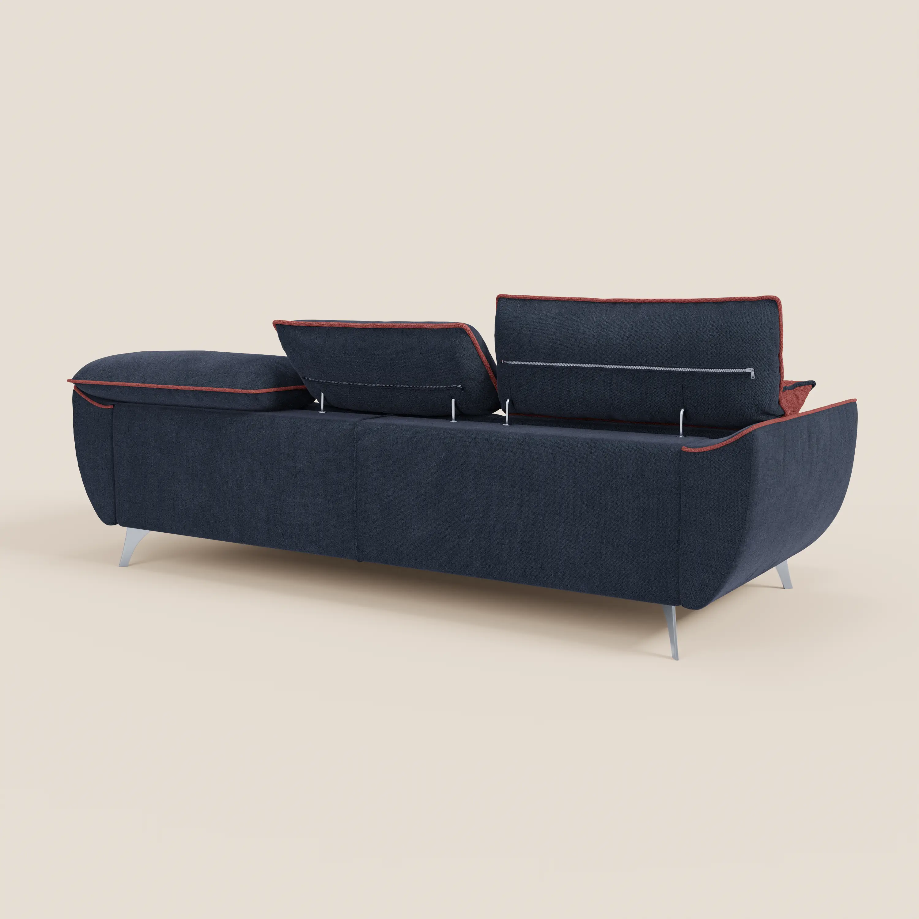 Michelangelo Canapé d'angle bicolore avec chaise longue et assises coulissantes - têtières réglables en tissu détachabale T23 - Image 24