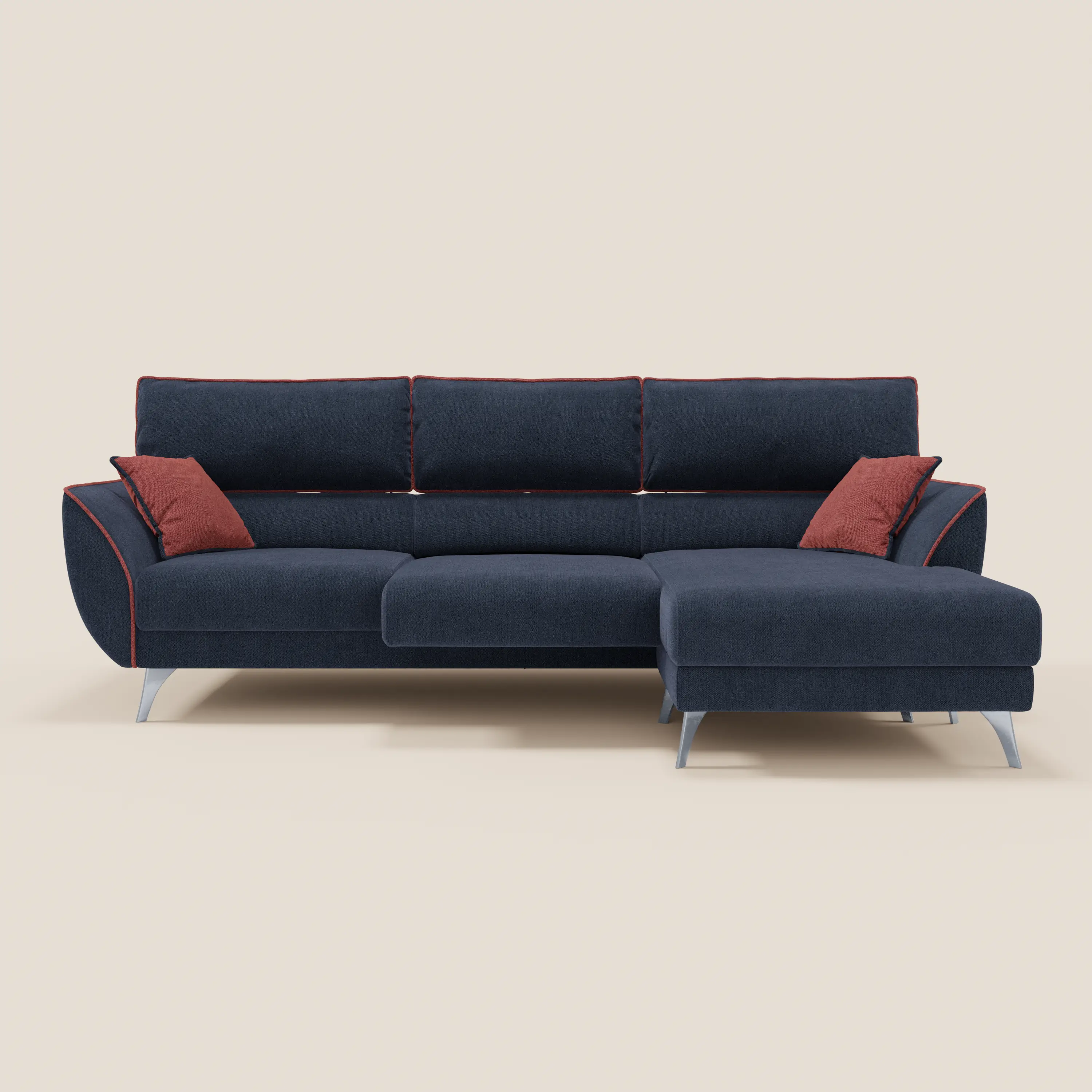 Michelangelo Canapé d'angle bicolore avec chaise longue et assises coulissantes - têtières réglables en tissu détachabale T23 - Image 26