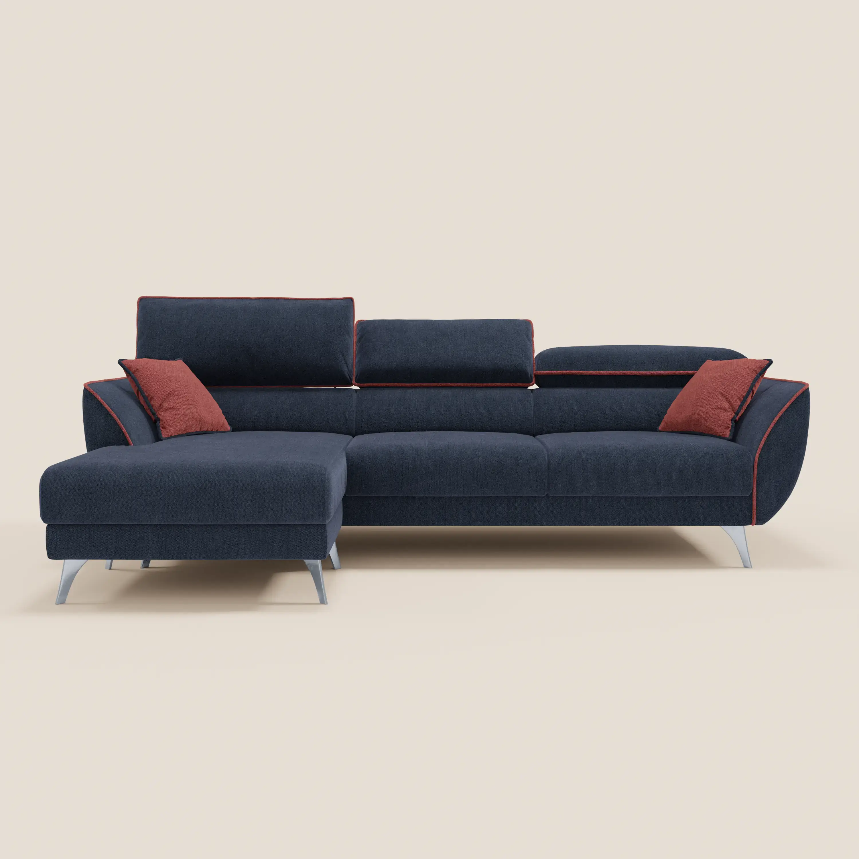 Michelangelo Canapé d'angle bicolore avec chaise longue et assises coulissantes - têtières réglables en tissu détachabale T23 - Image 27