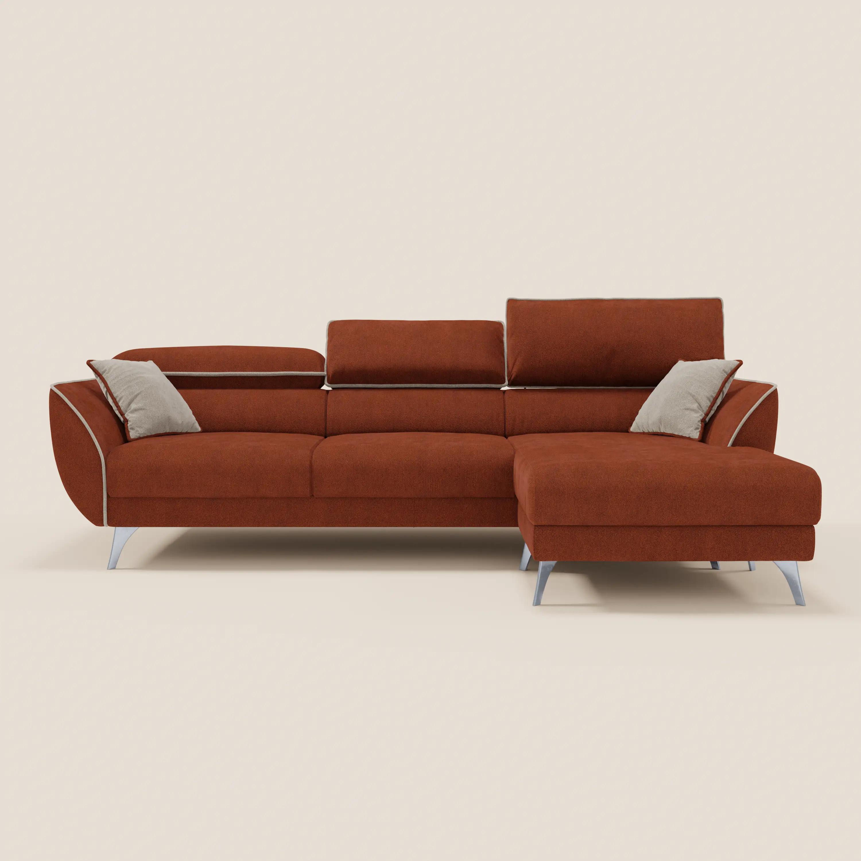 Michelangelo Canapé d'angle bicolore avec chaise longue et assises coulissantes - têtières réglables en tissu détachabale T23 - Image 3