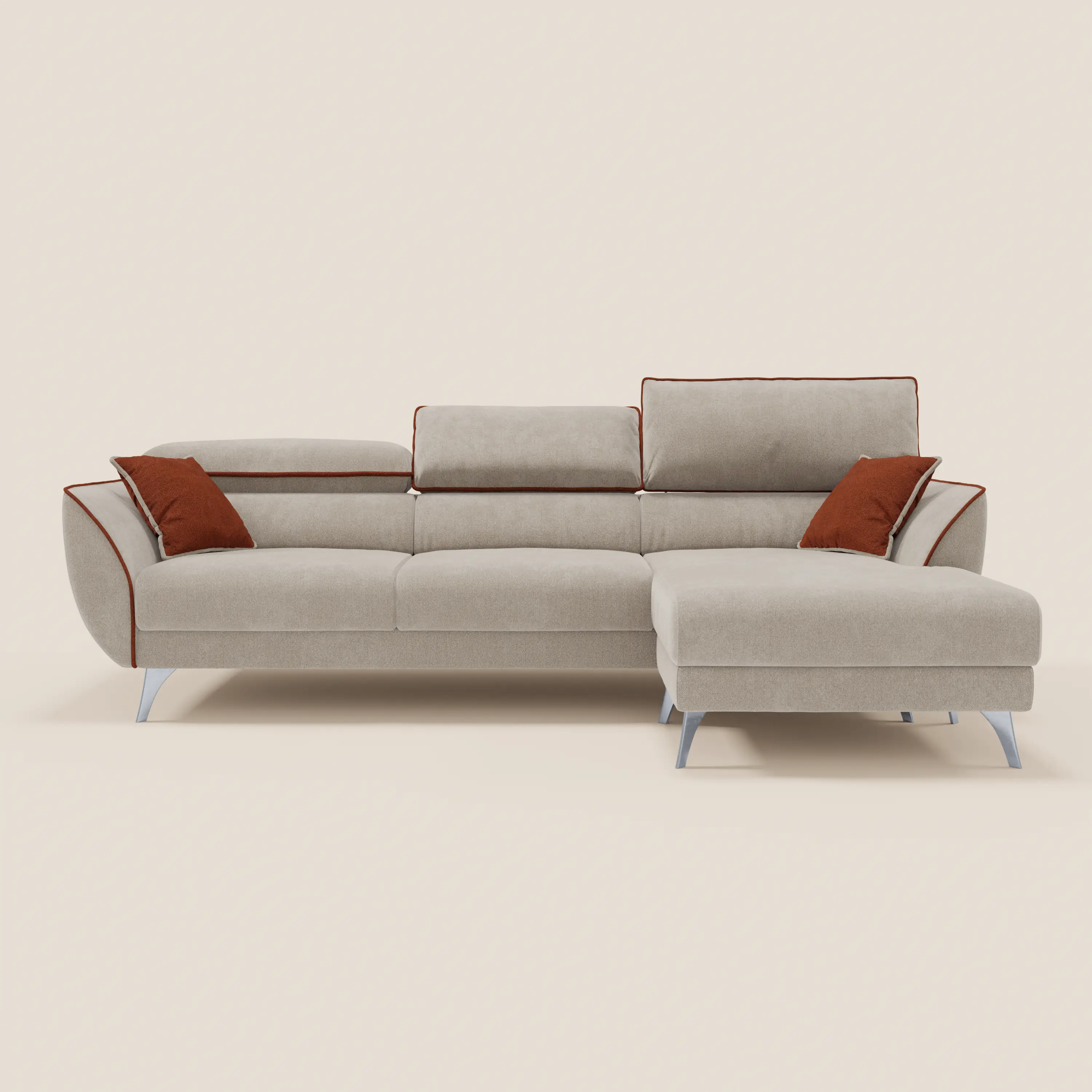 Michelangelo Canapé d'angle bicolore avec chaise longue et assises coulissantes - têtières réglables en tissu détachabale T23 - Image 31