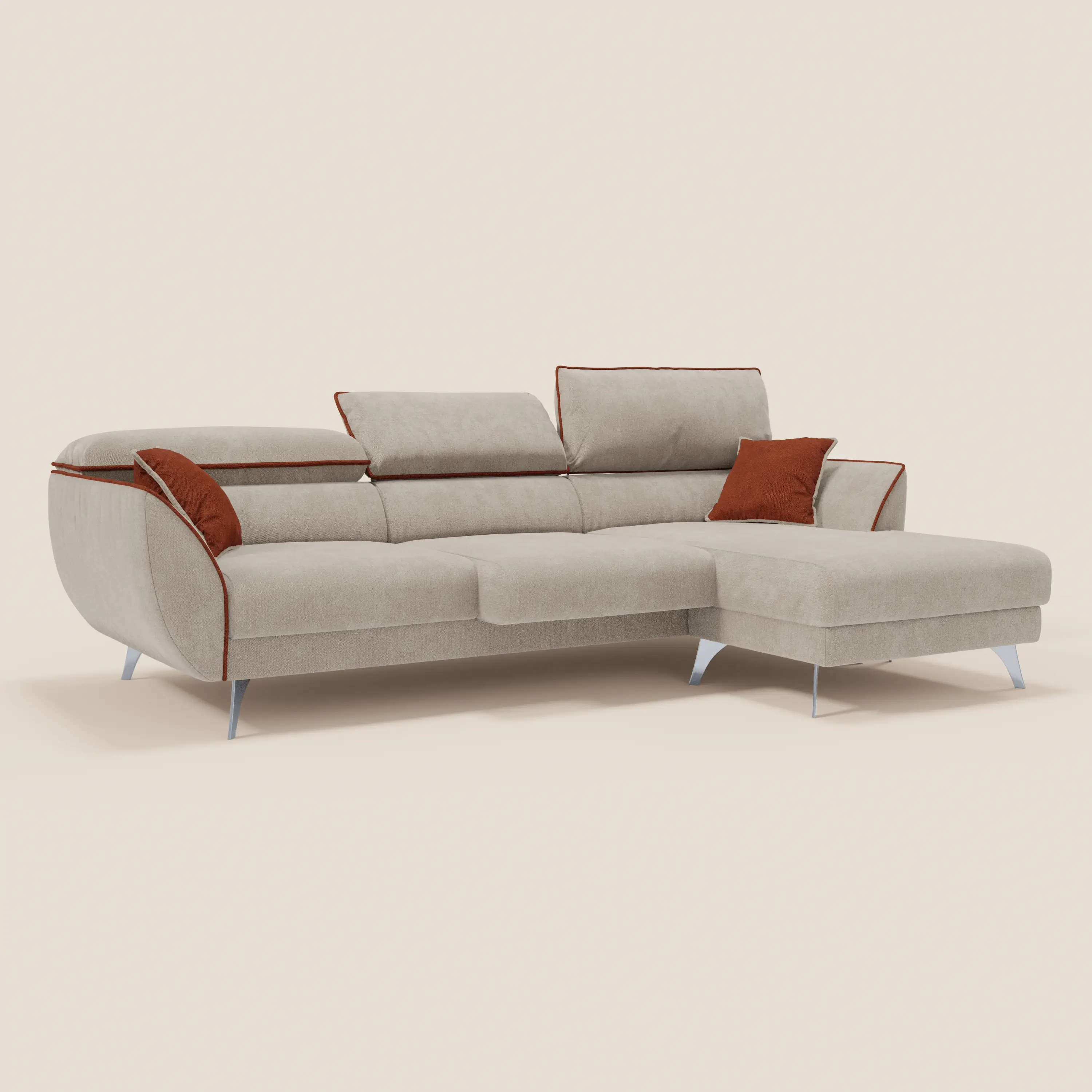 Michelangelo Canapé d'angle bicolore avec chaise longue et assises coulissantes - têtières réglables en tissu détachabale T23 - Image 32