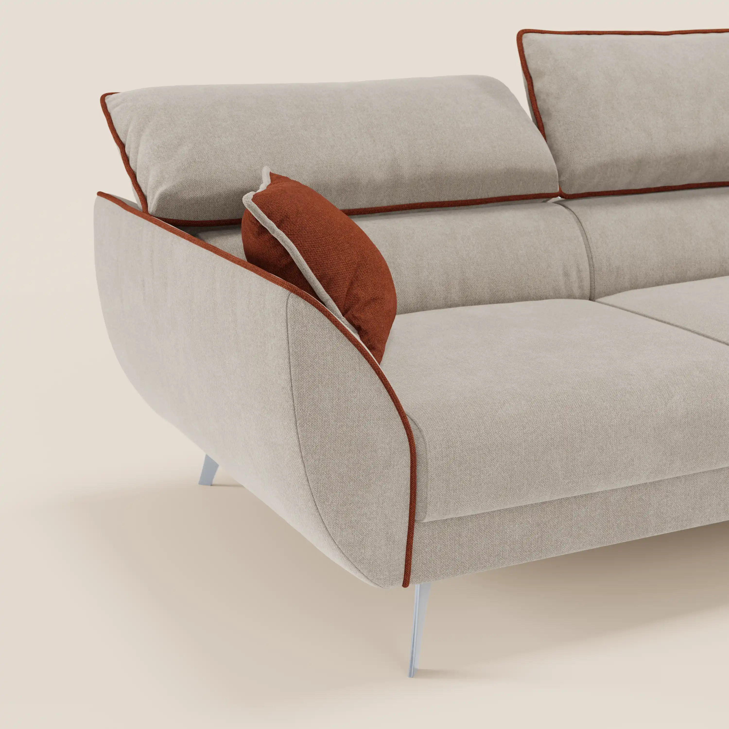 Michelangelo Canapé d'angle bicolore avec chaise longue et assises coulissantes - têtières réglables en tissu détachabale T23 - Image 34