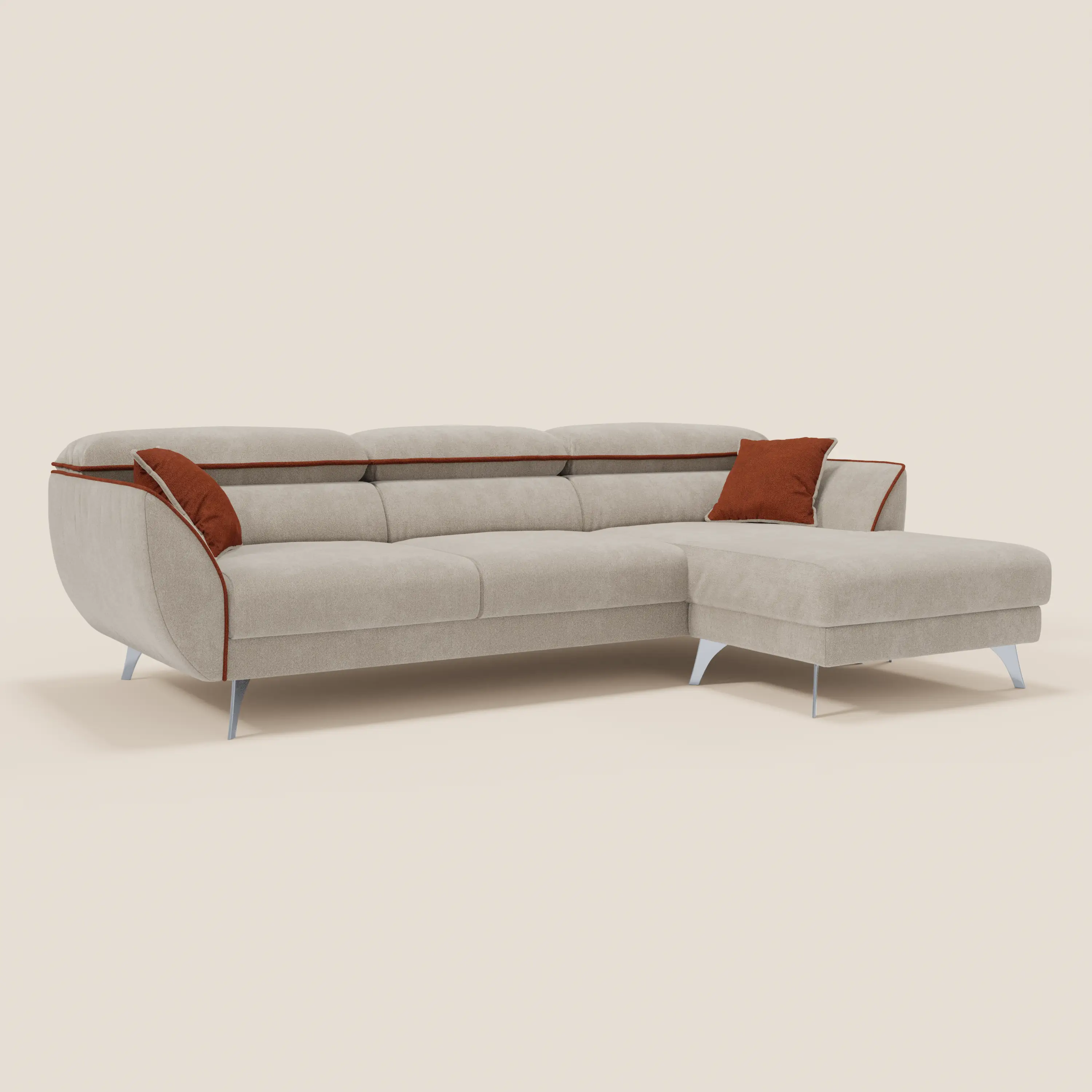 Michelangelo Canapé d'angle bicolore avec chaise longue et assises coulissantes - têtières réglables en tissu détachabale T23 - Image 35