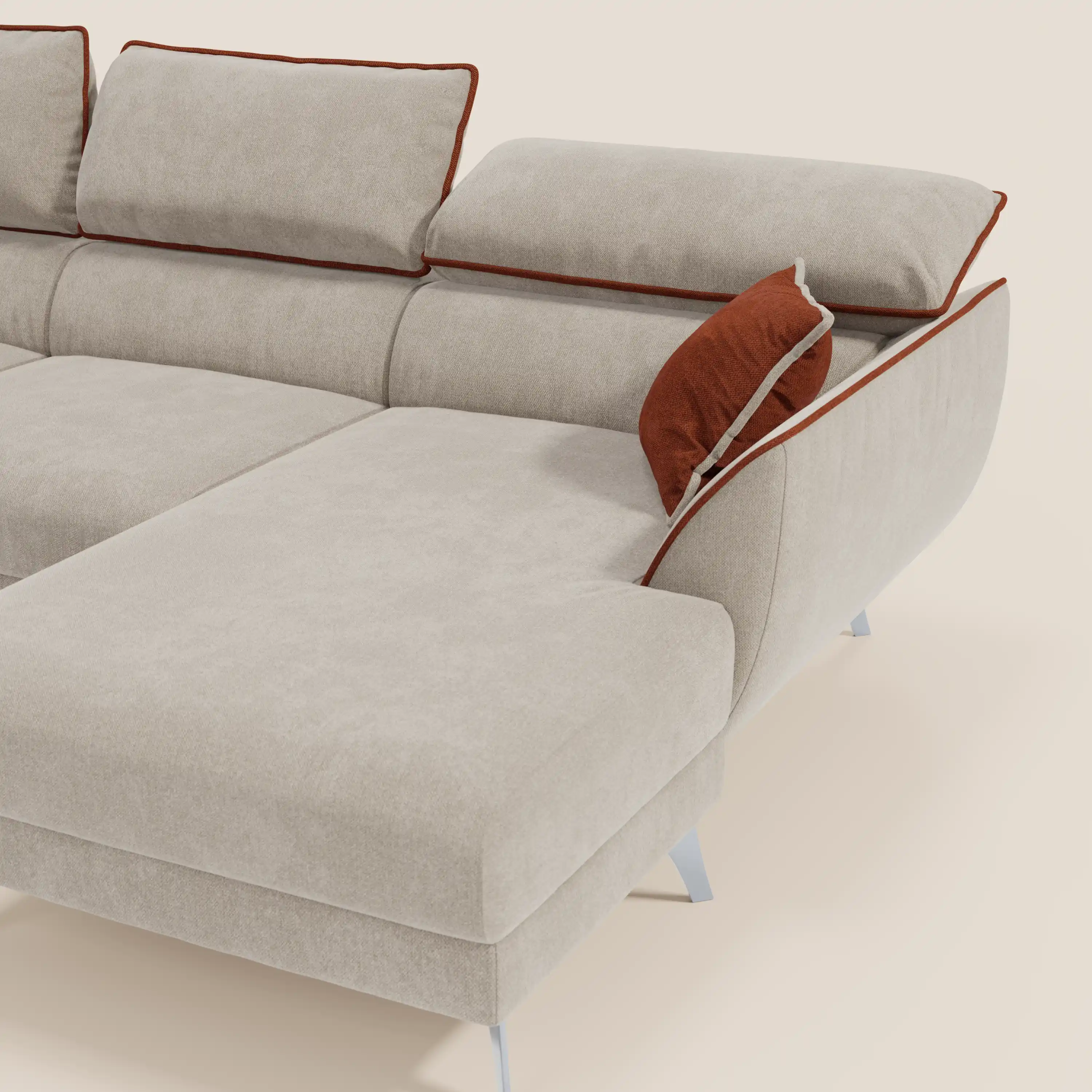 Michelangelo Canapé d'angle bicolore avec chaise longue et assises coulissantes - têtières réglables en tissu détachabale T23 - Image 37