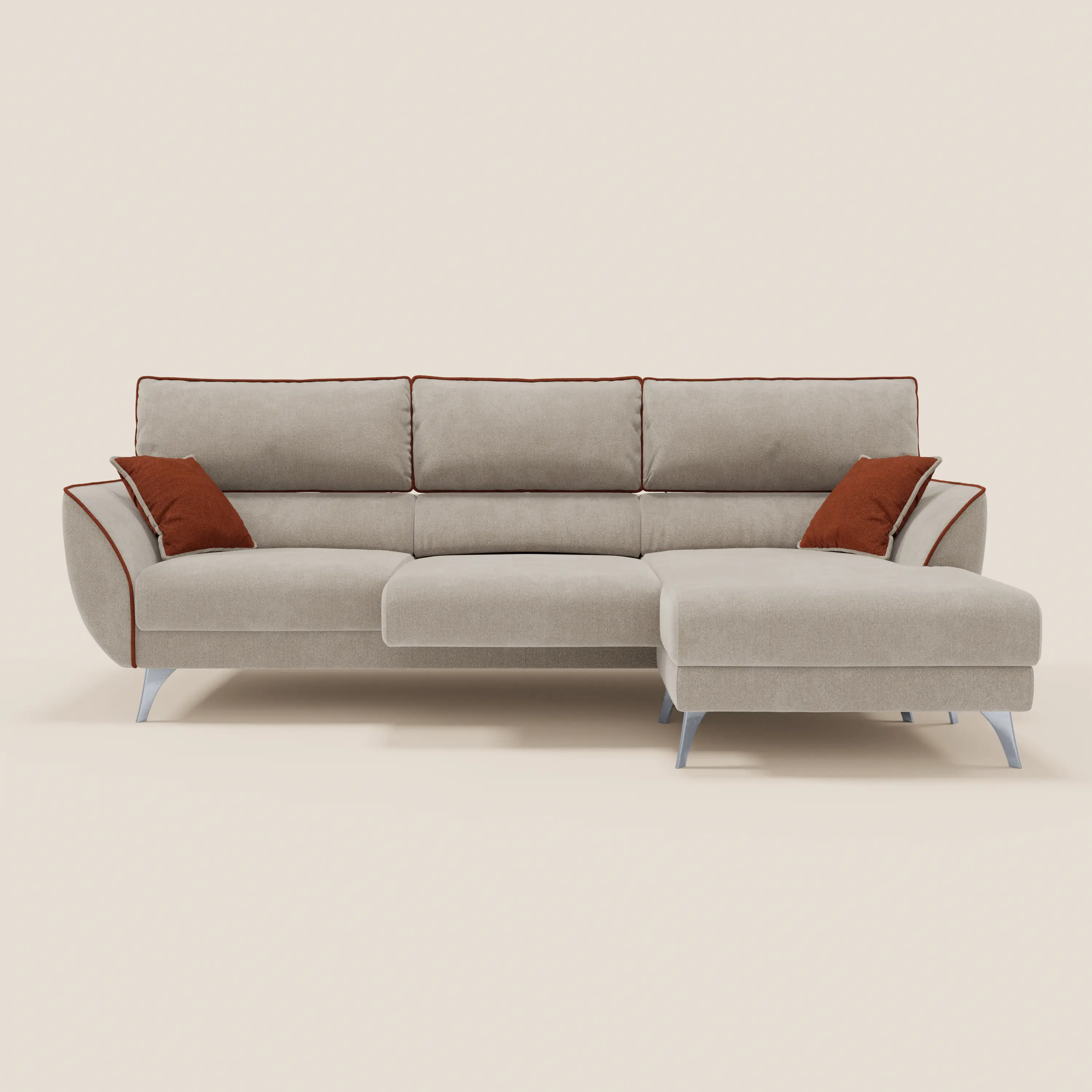 Michelangelo Canapé d'angle bicolore avec chaise longue et assises coulissantes - têtières réglables en tissu détachabale T23 - Image 40