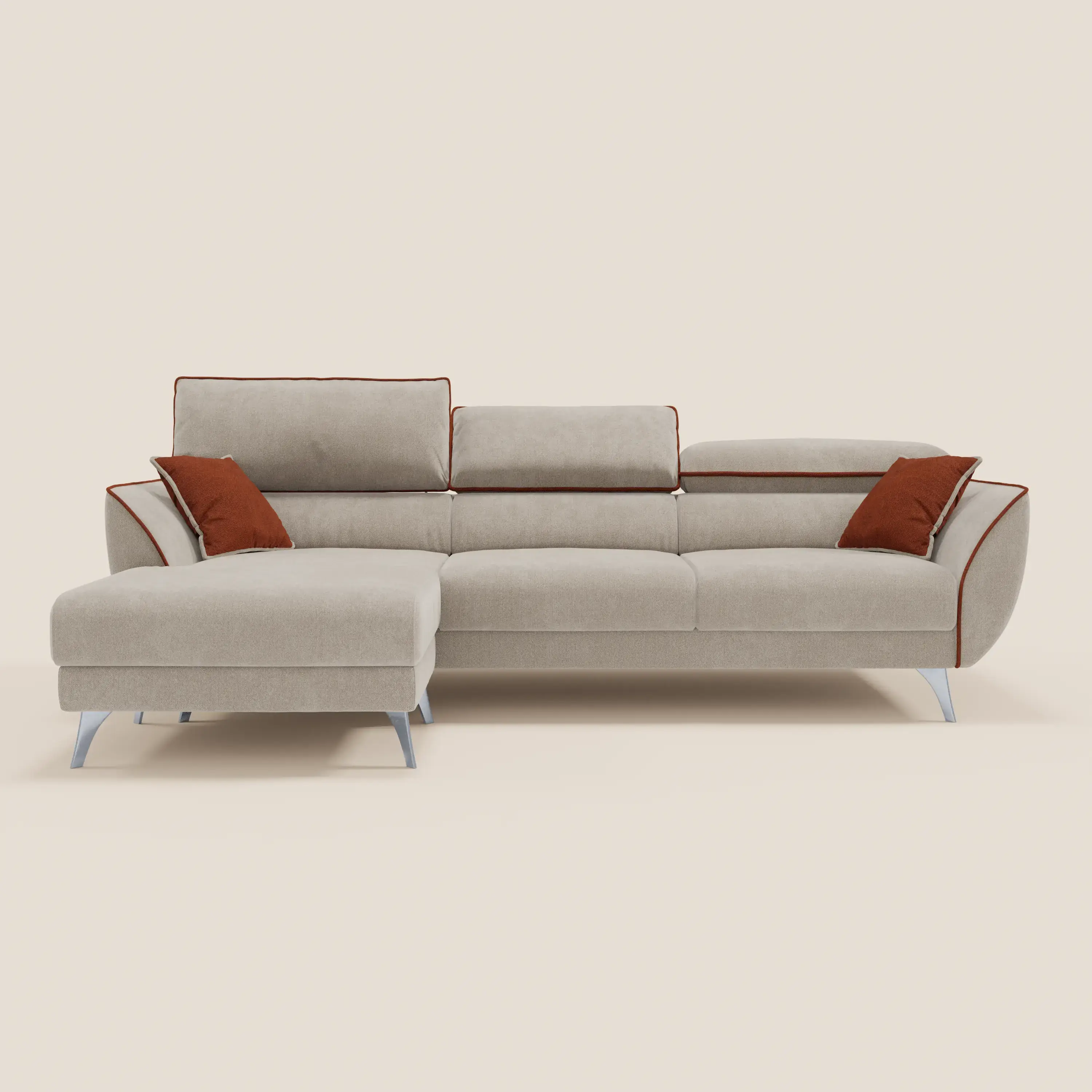 Michelangelo Canapé d'angle bicolore avec chaise longue et assises coulissantes - têtières réglables en tissu détachabale T23 - Image 41