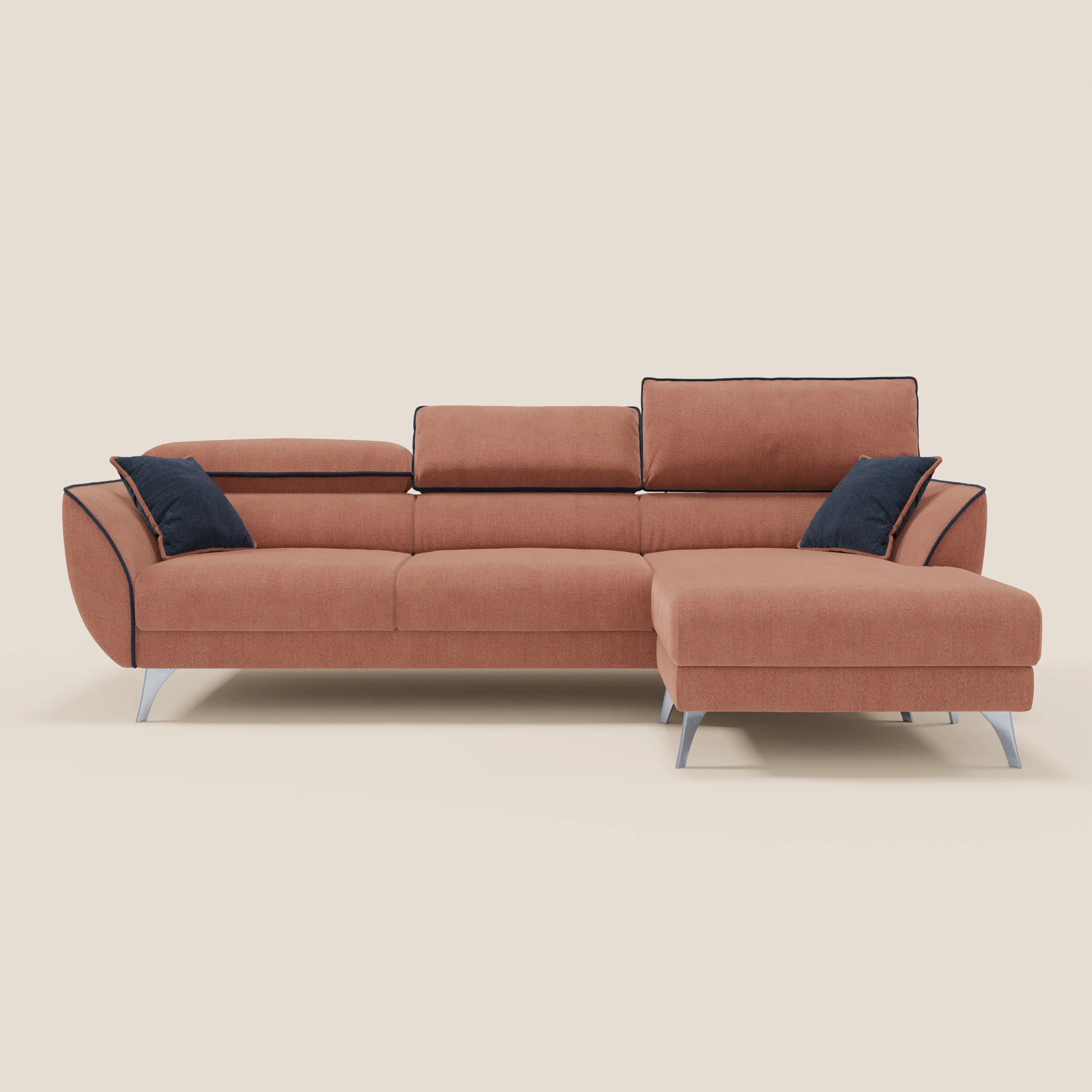 Michelangelo Canapé d'angle bicolore avec chaise longue et assises coulissantes - têtières réglables en tissu détachabale T23 - Image 45