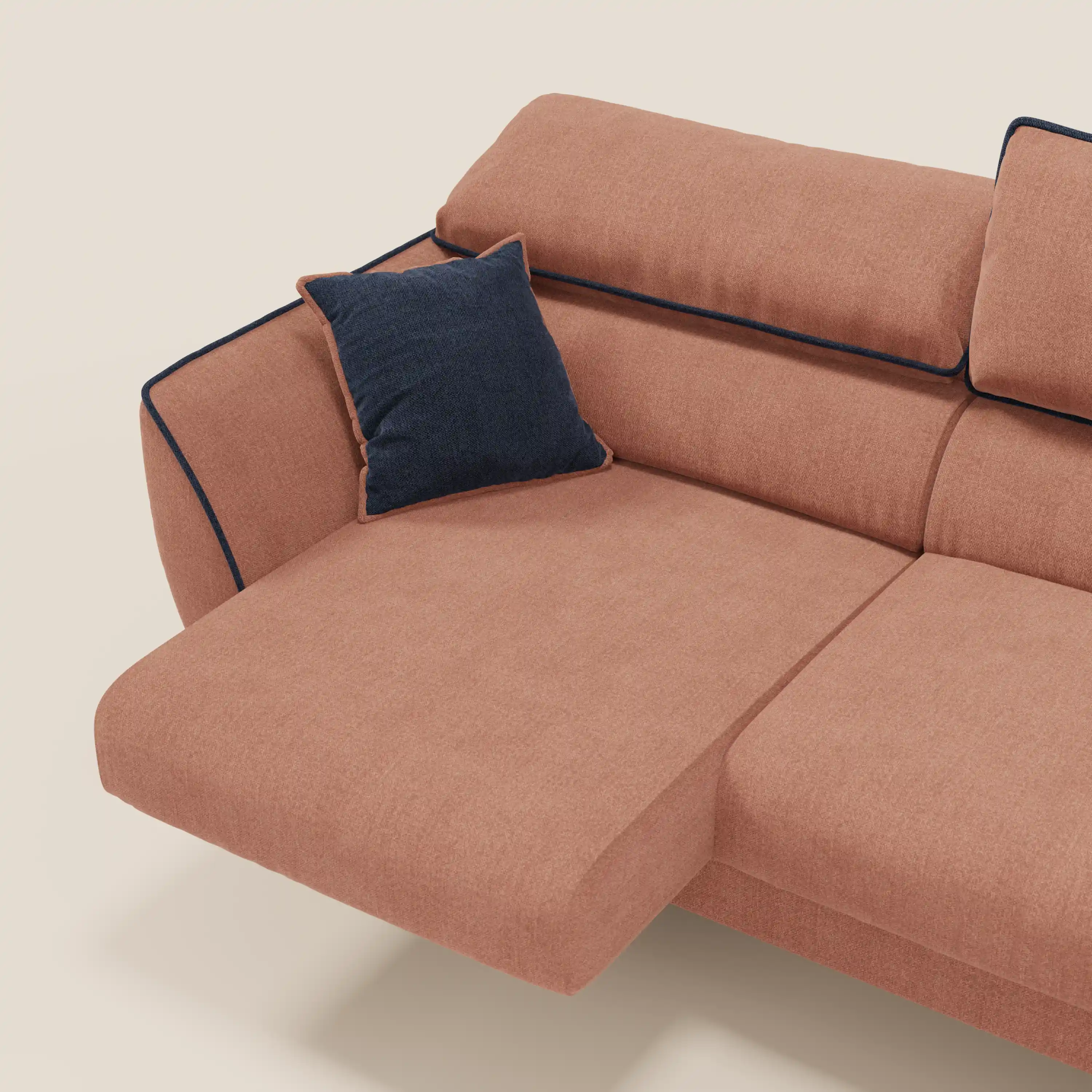 Michelangelo Canapé d'angle bicolore avec chaise longue et assises coulissantes - têtières réglables en tissu détachabale T23 - Image 47
