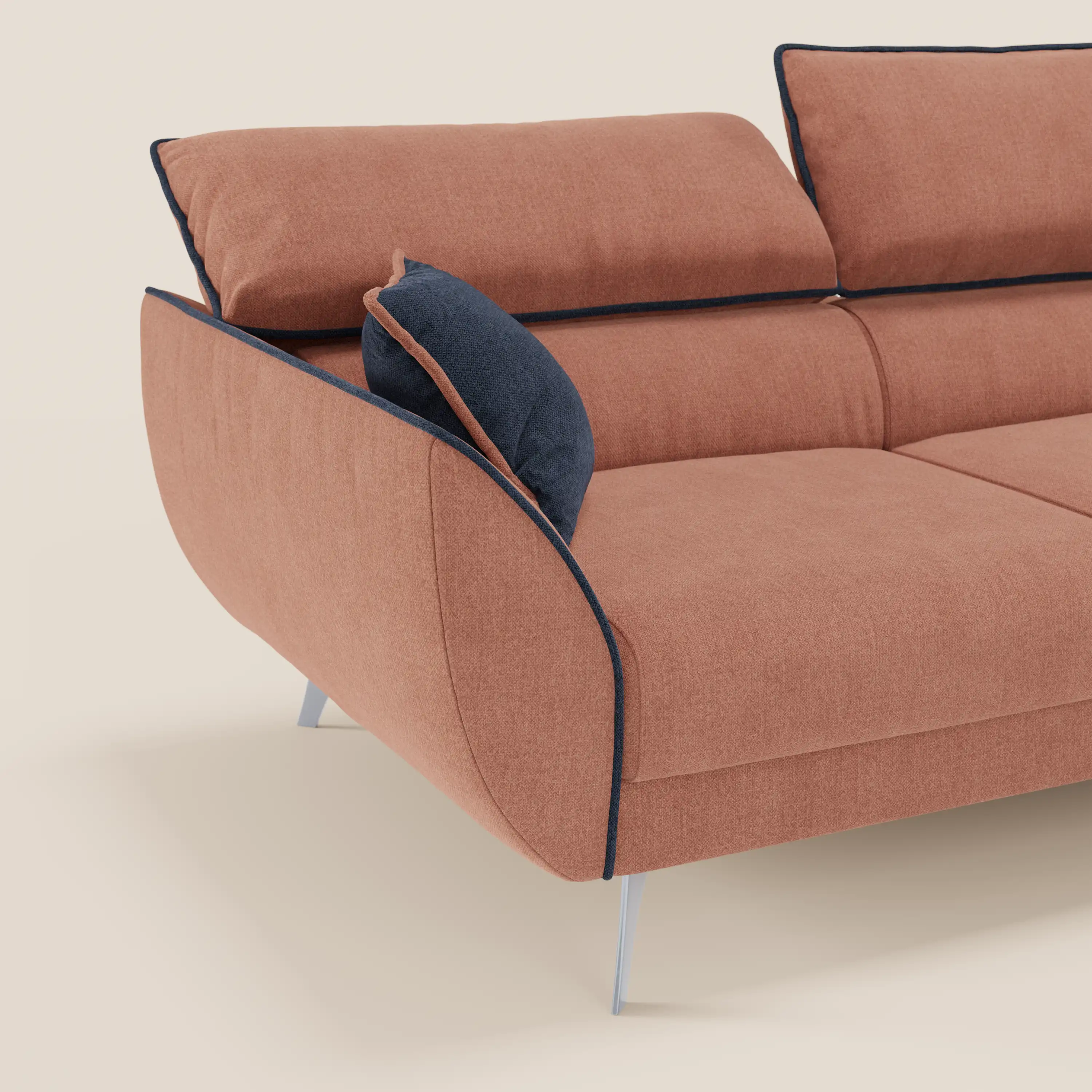 Michelangelo Canapé d'angle bicolore avec chaise longue et assises coulissantes - têtières réglables en tissu détachabale T23 - Image 48