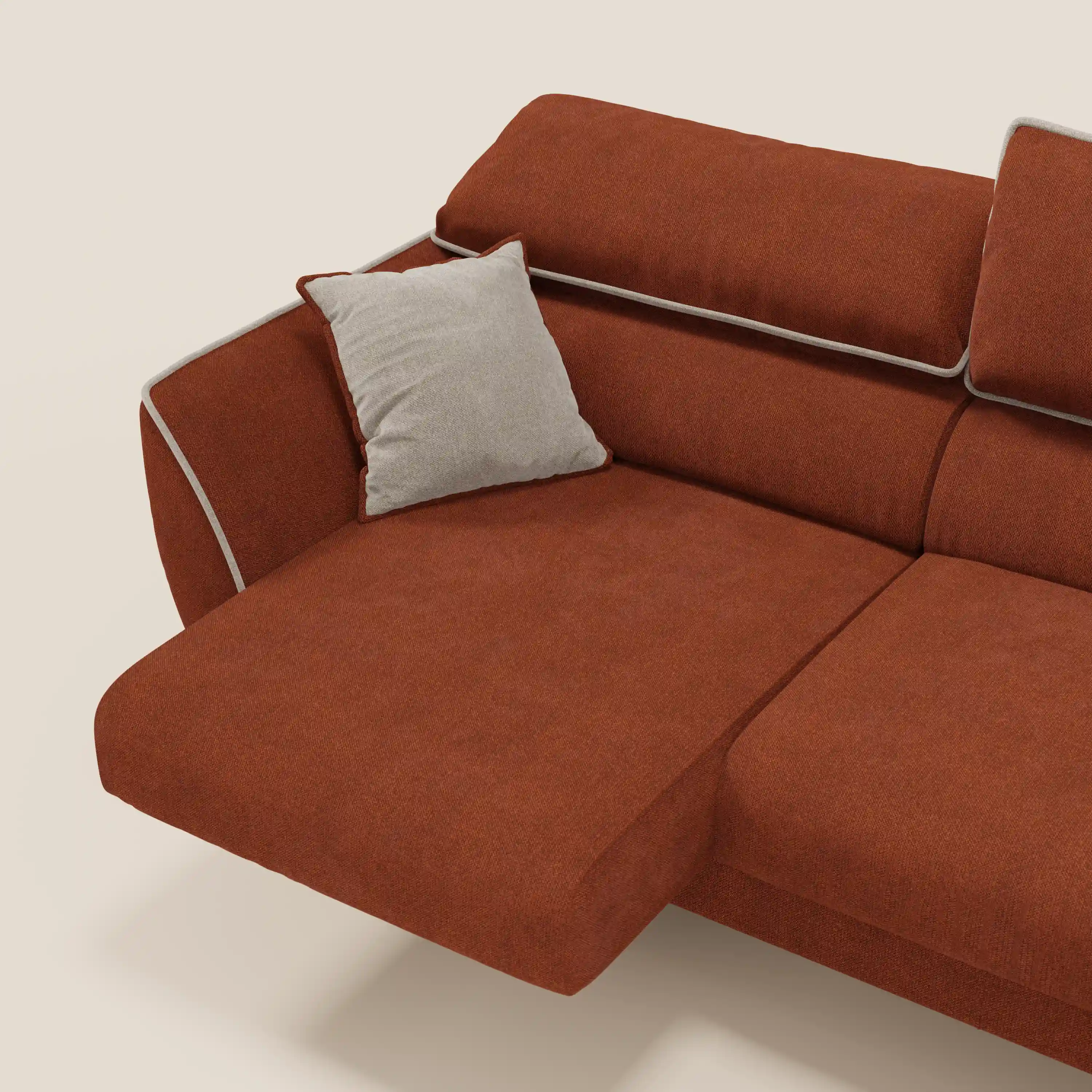 Michelangelo Canapé d'angle bicolore avec chaise longue et assises coulissantes - têtières réglables en tissu détachabale T23 - Image 5
