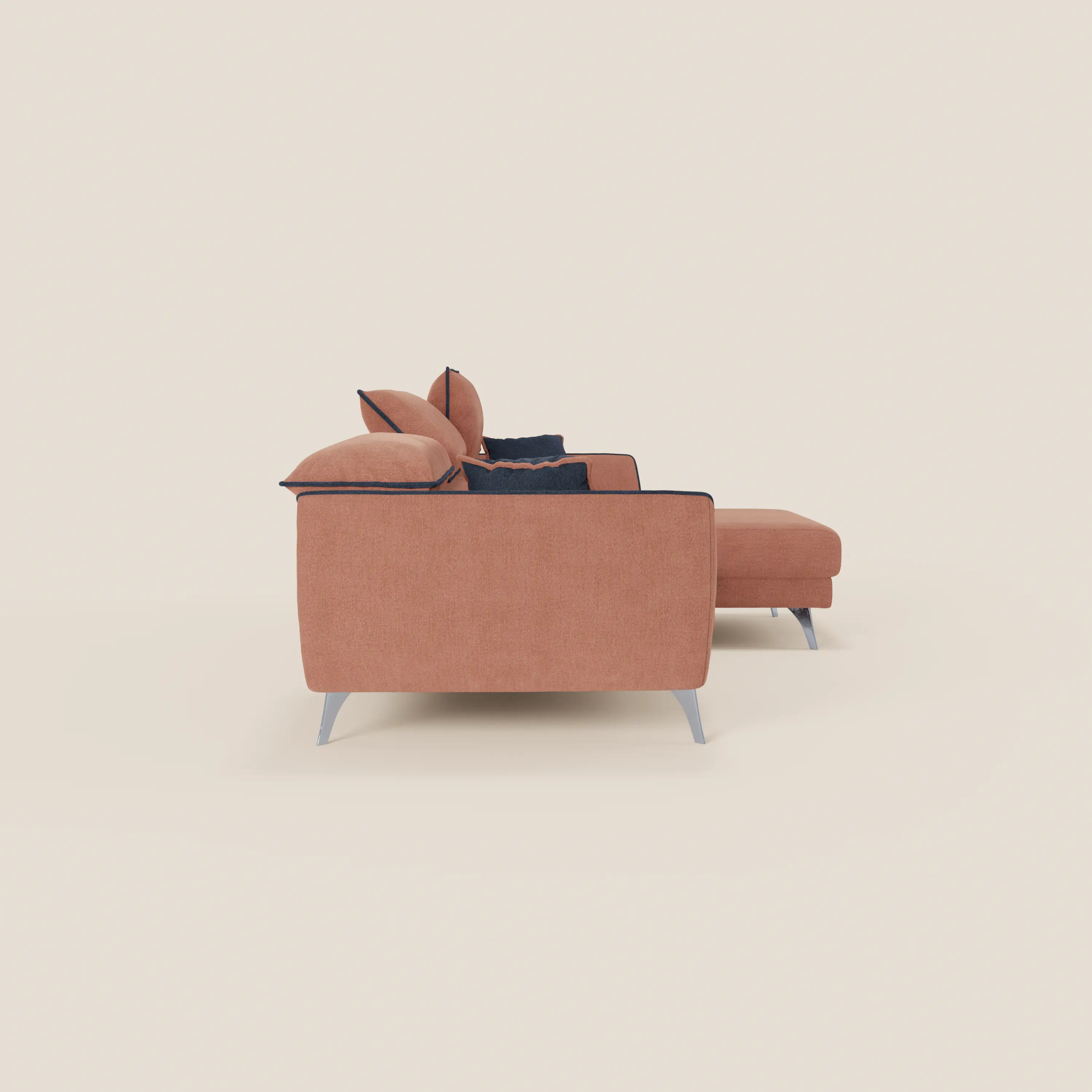 Michelangelo Canapé d'angle bicolore avec chaise longue et assises coulissantes - têtières réglables en tissu détachabale T23 - Image 50