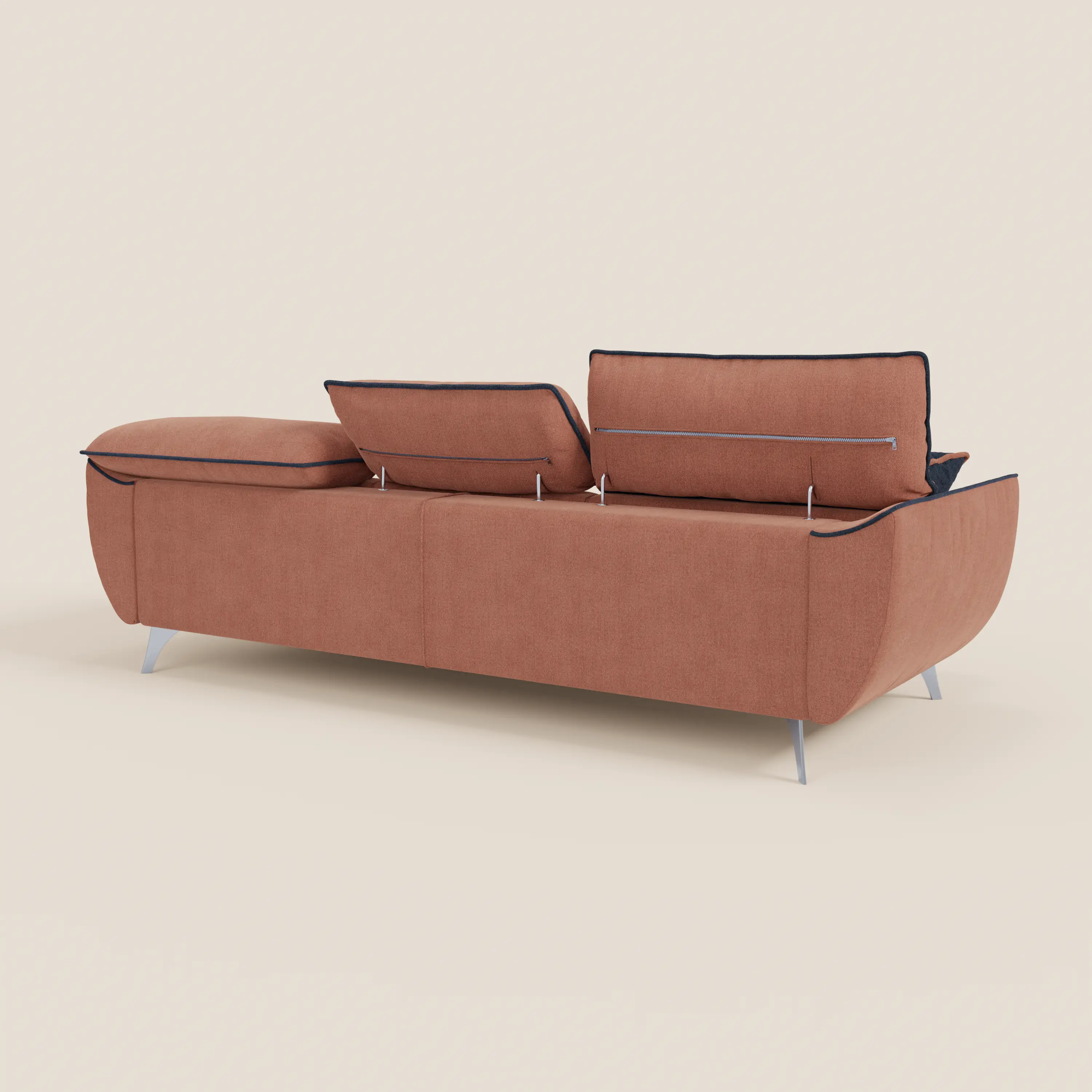 Michelangelo Canapé d'angle bicolore avec chaise longue et assises coulissantes - têtières réglables en tissu détachabale T23 - Image 52