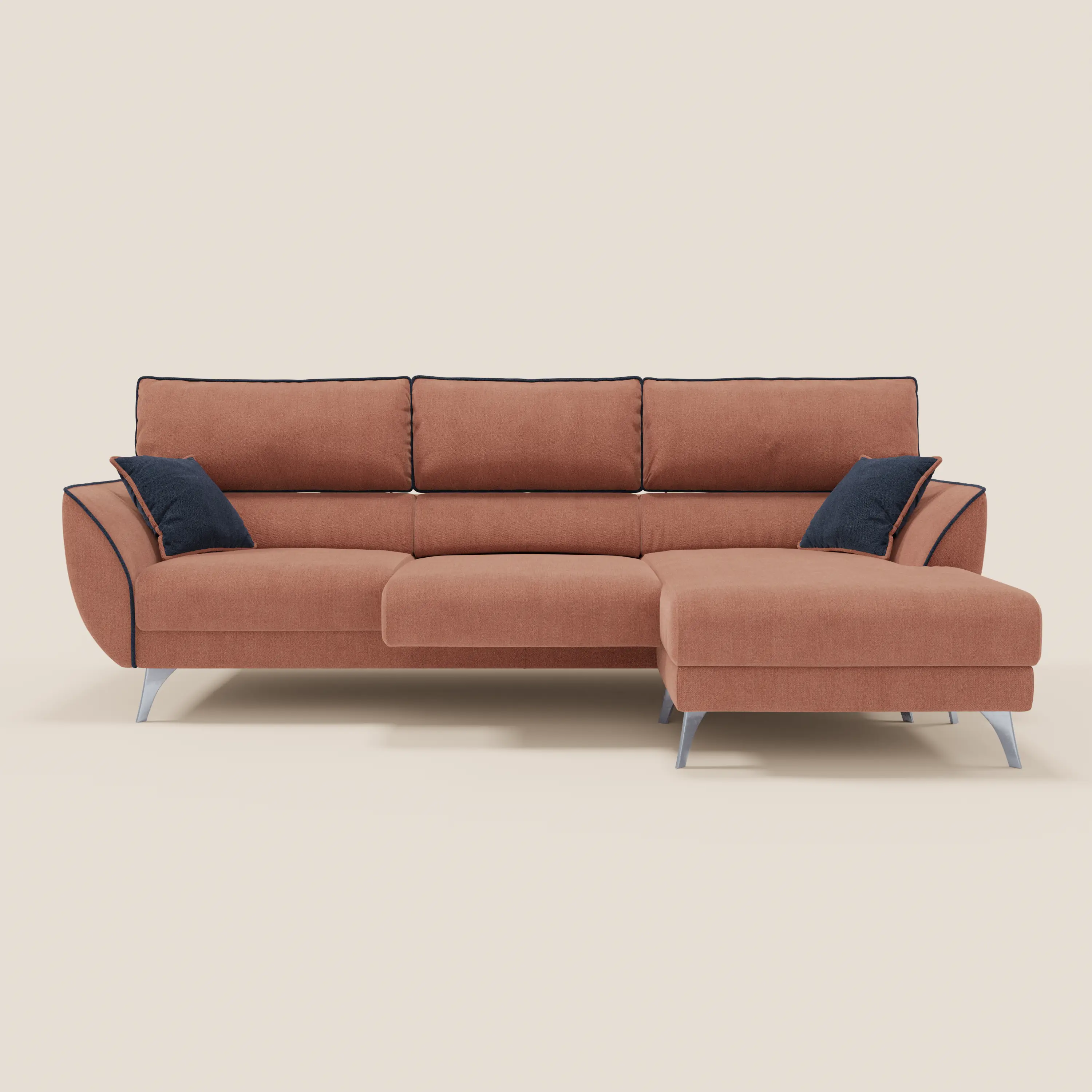 Michelangelo Canapé d'angle bicolore avec chaise longue et assises coulissantes - têtières réglables en tissu détachabale T23 - Image 54