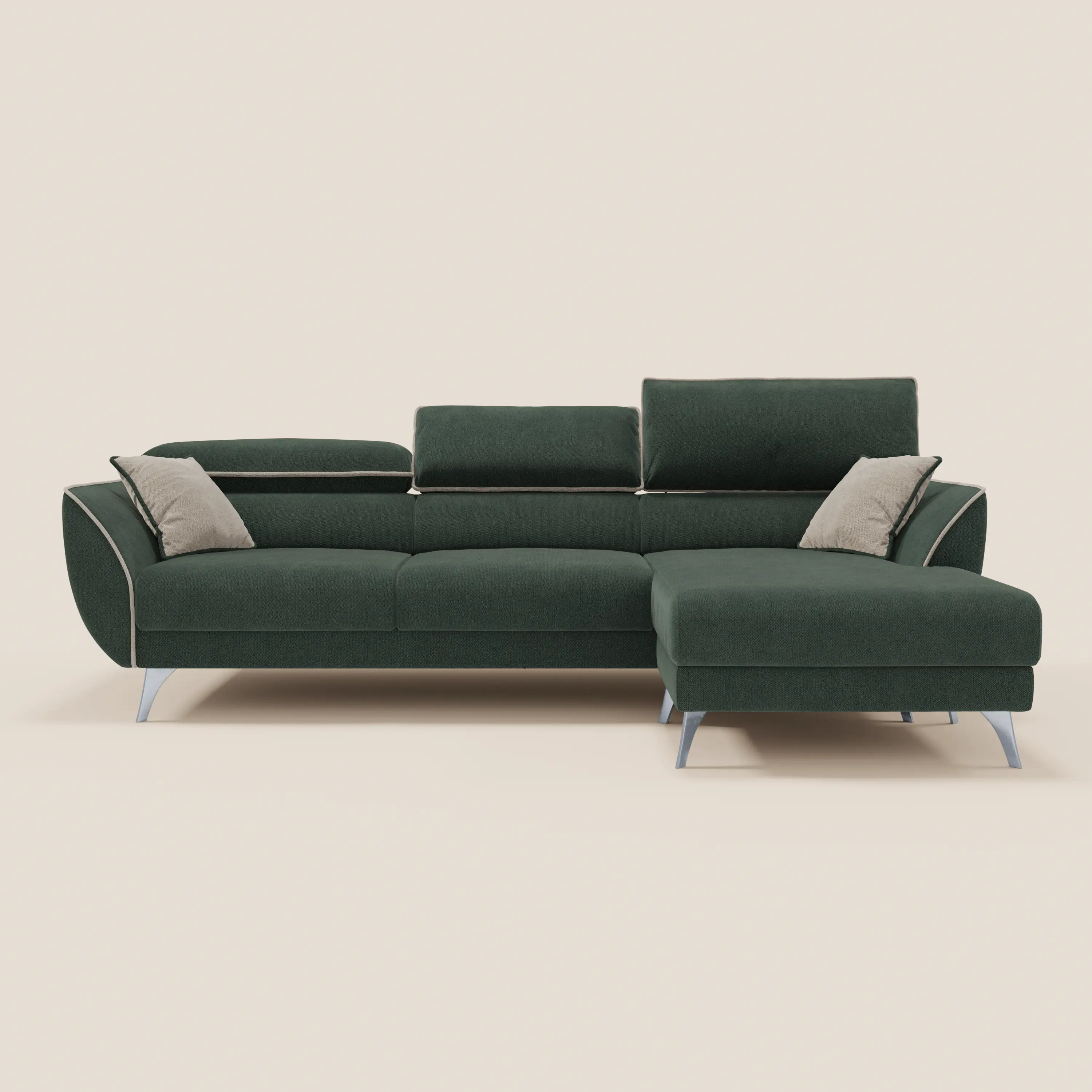 Michelangelo Canapé d'angle bicolore avec chaise longue et assises coulissantes - têtières réglables en tissu détachabale T23 - Image 59