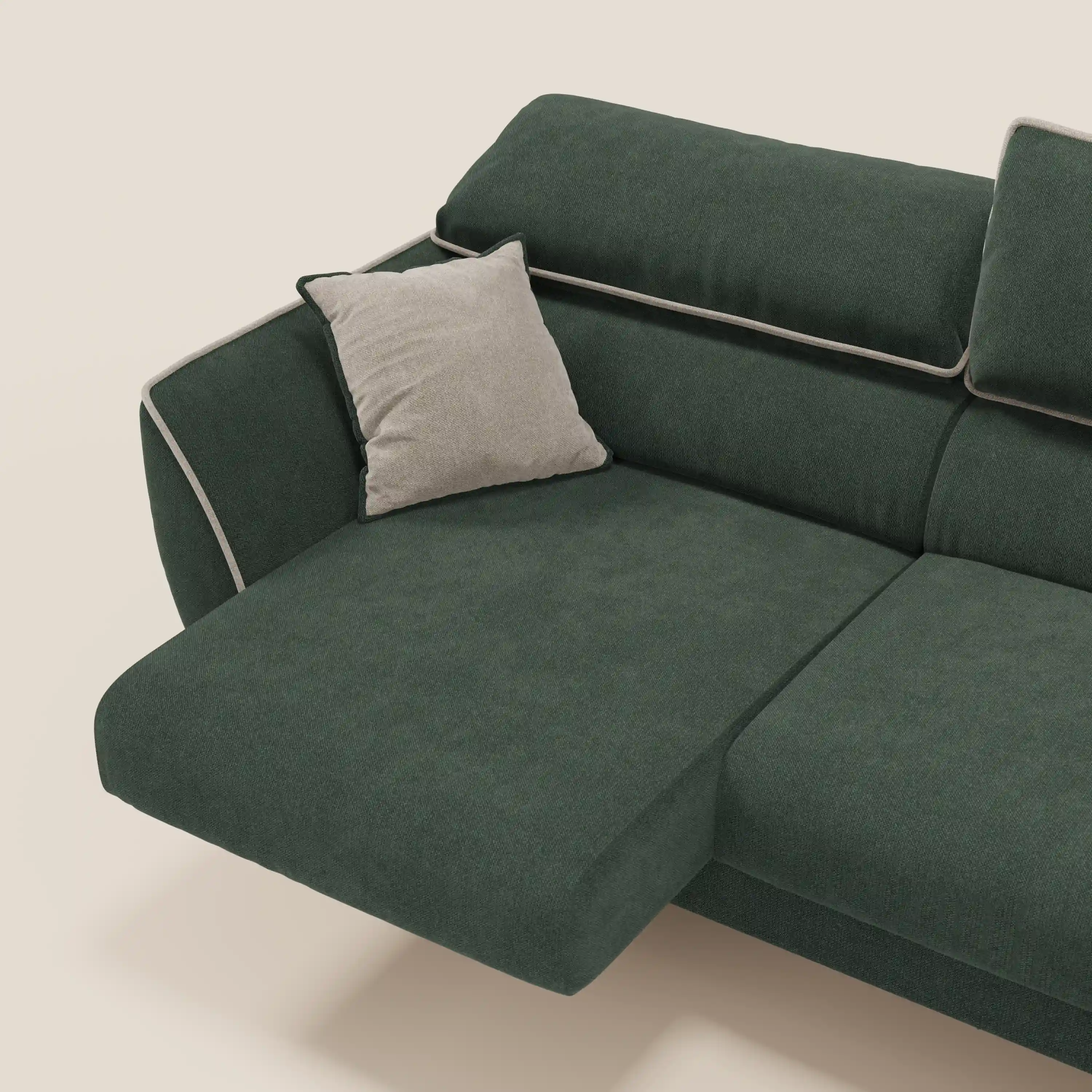 Michelangelo Canapé d'angle bicolore avec chaise longue et assises coulissantes - têtières réglables en tissu détachabale T23 - Image 61