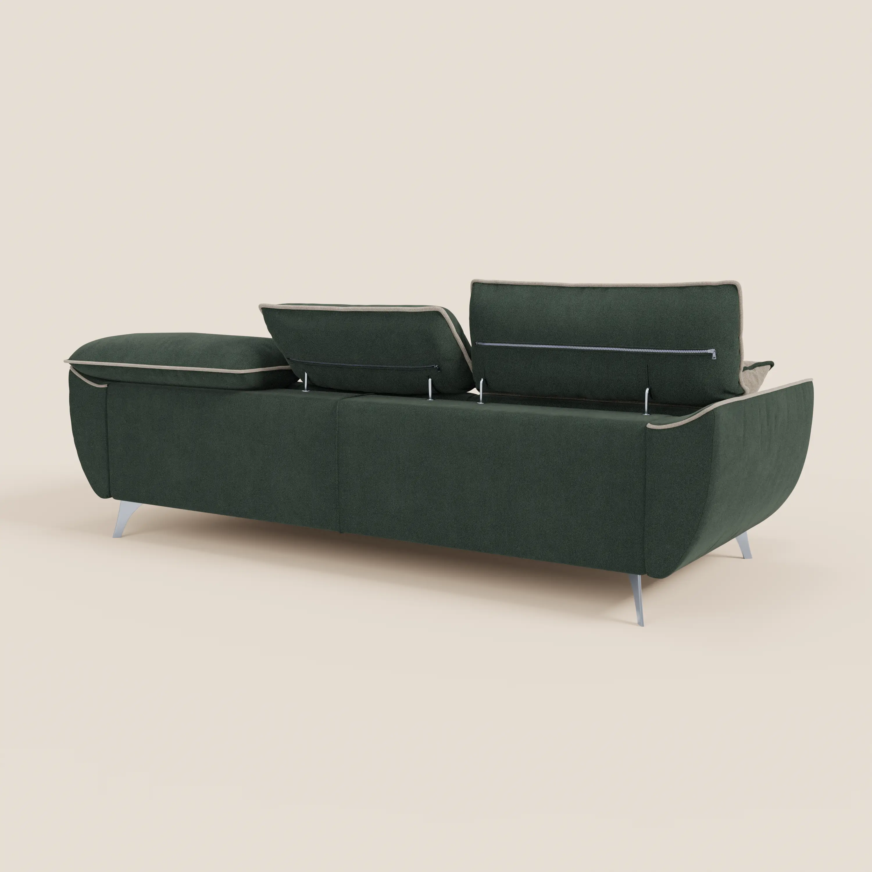 Michelangelo Canapé d'angle bicolore avec chaise longue et assises coulissantes - têtières réglables en tissu détachabale T23 - Image 66