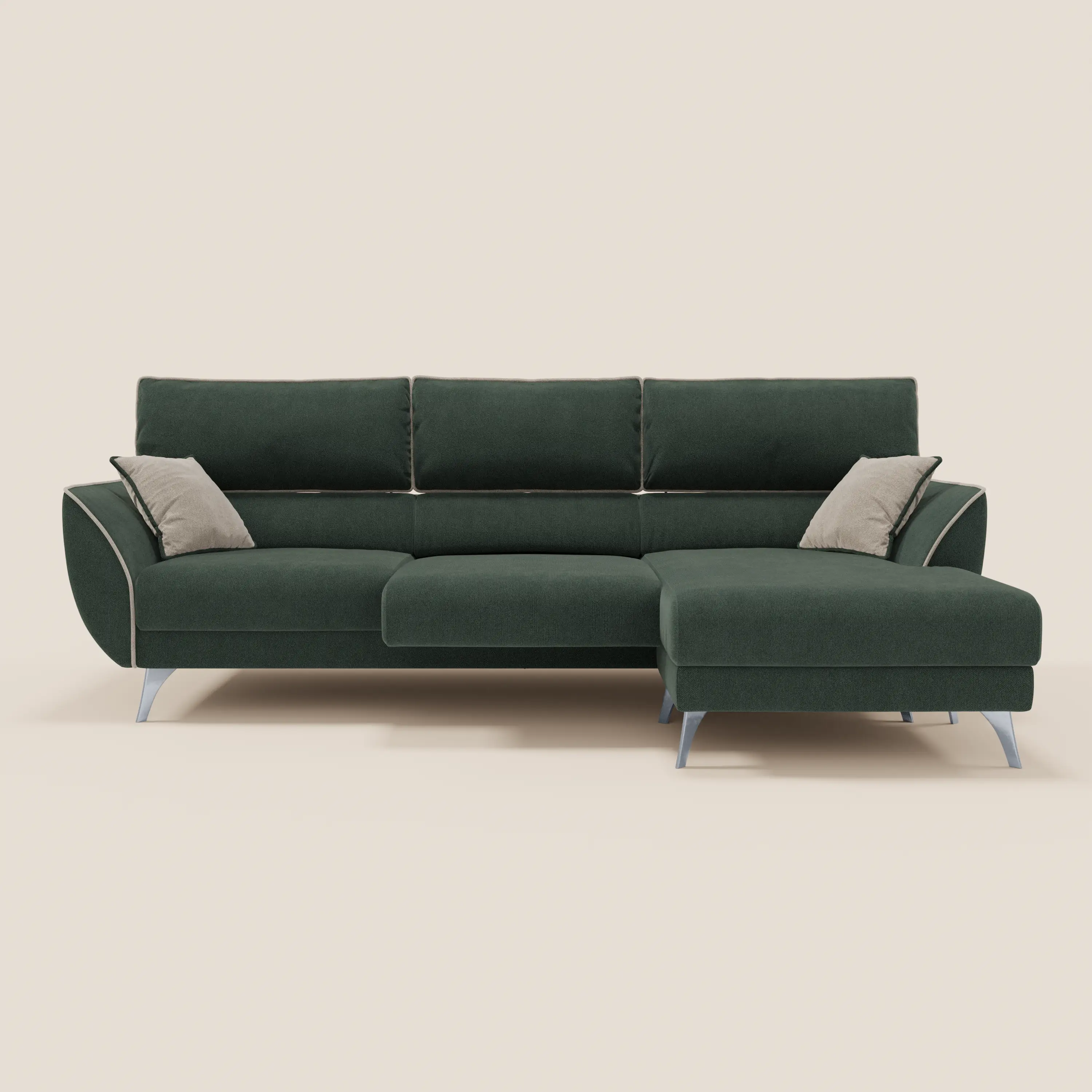 Michelangelo Canapé d'angle bicolore avec chaise longue et assises coulissantes - têtières réglables en tissu détachabale T23 - Image 68