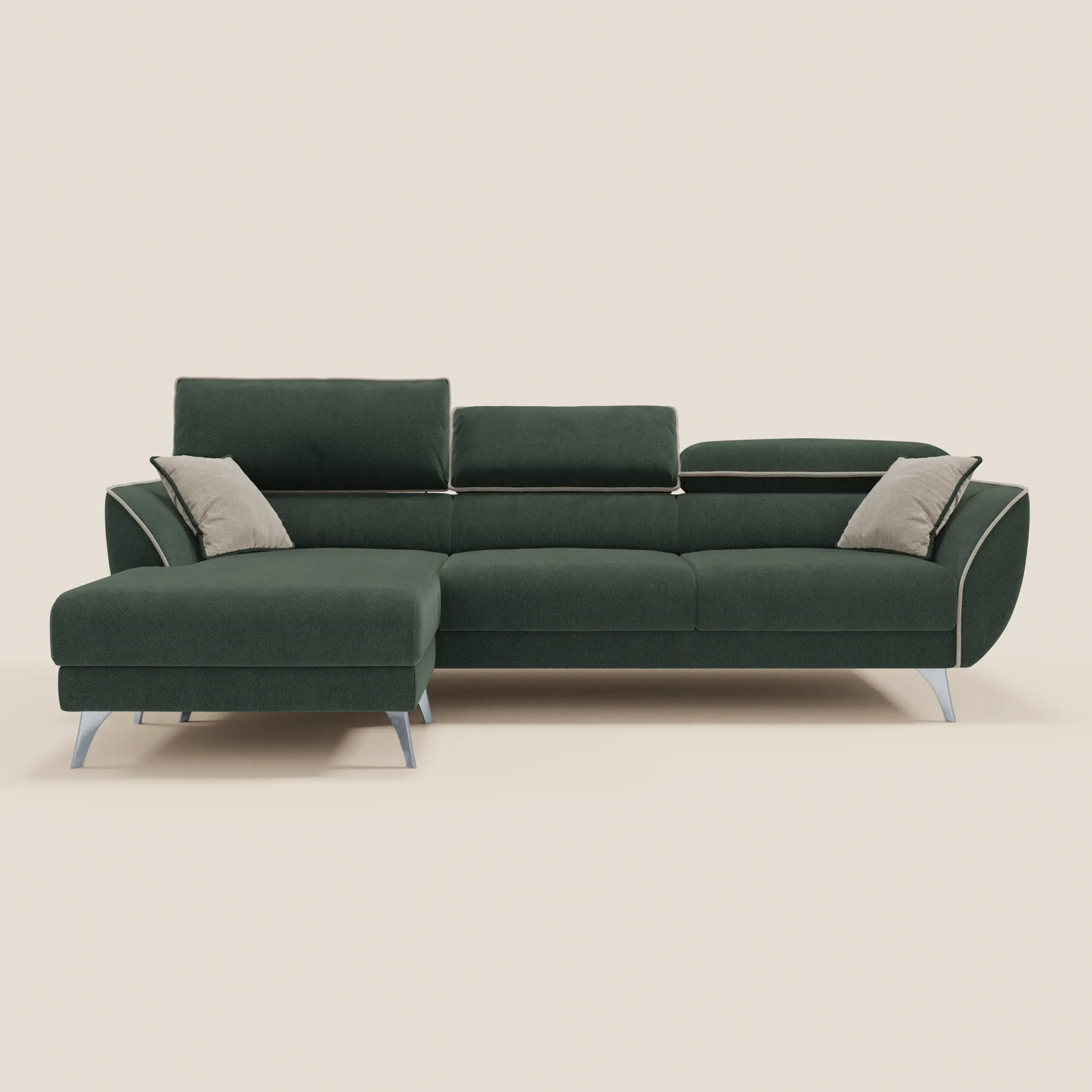 Michelangelo Canapé d'angle bicolore avec chaise longue et assises coulissantes - têtières réglables en tissu détachabale T23 - Image 69