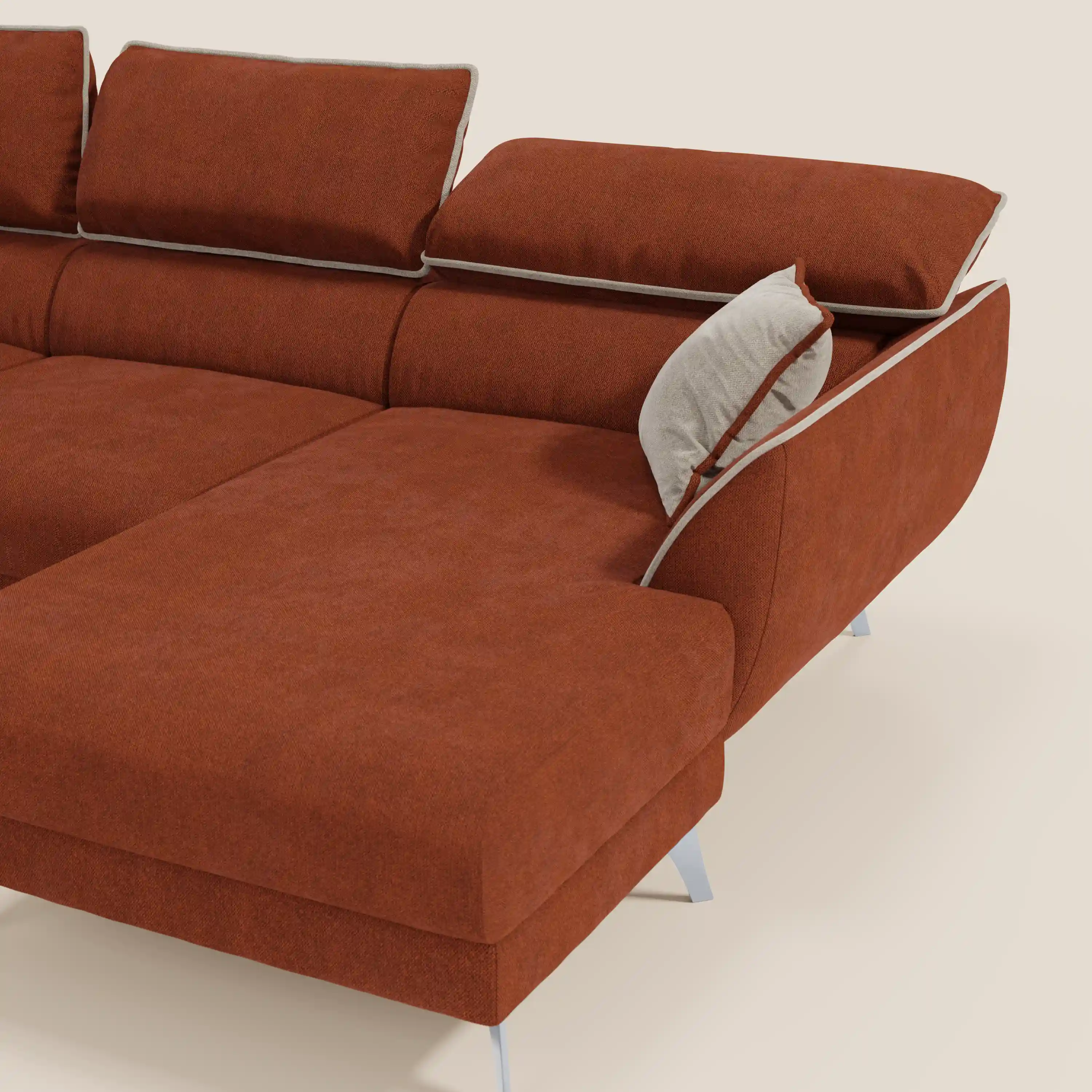 Michelangelo Canapé d'angle bicolore avec chaise longue et assises coulissantes - têtières réglables en tissu détachabale T23 - Image 9