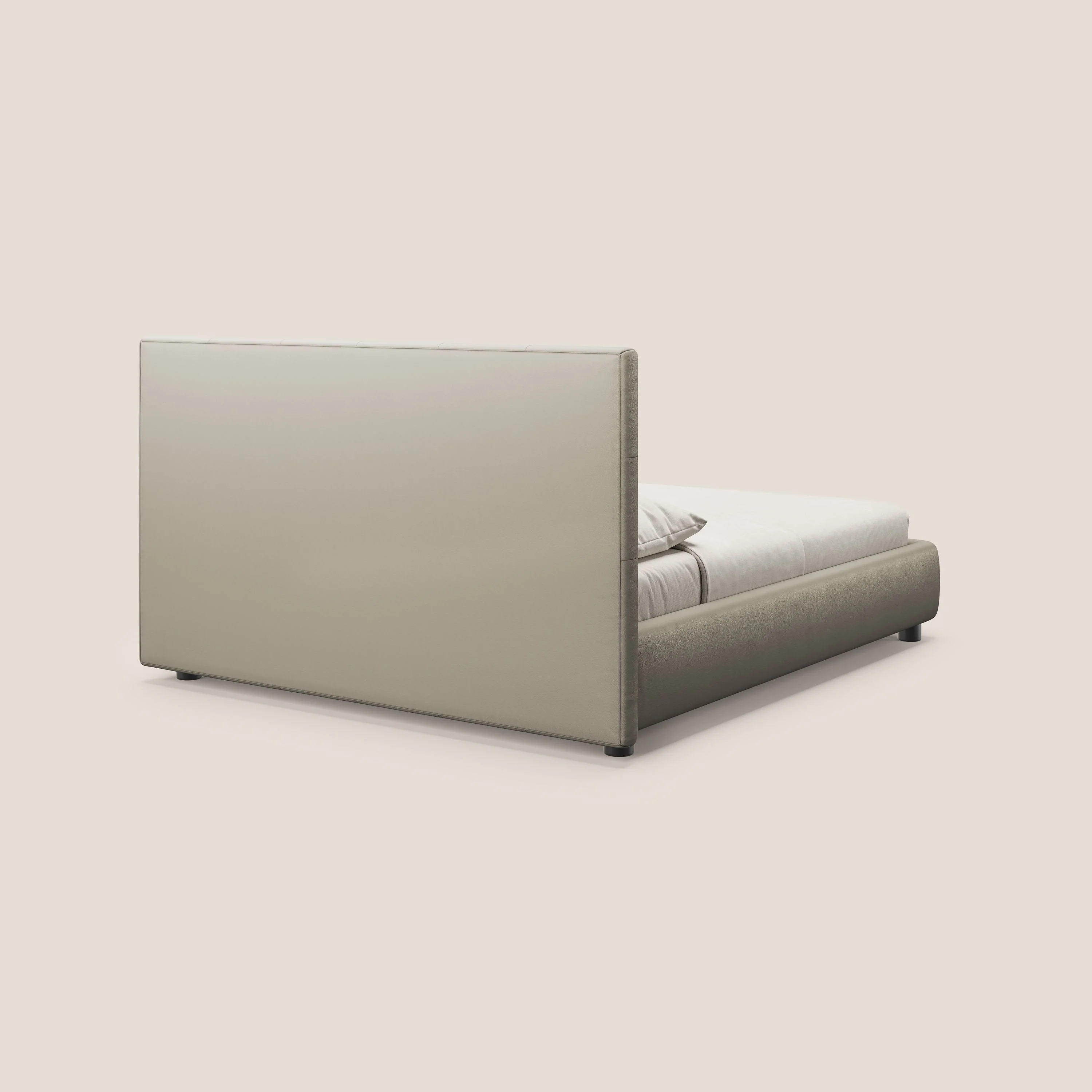 Minato lit coffre avec tête de lit capitonnée en similicuir imperméable T04 Taupe tortora - Image 6